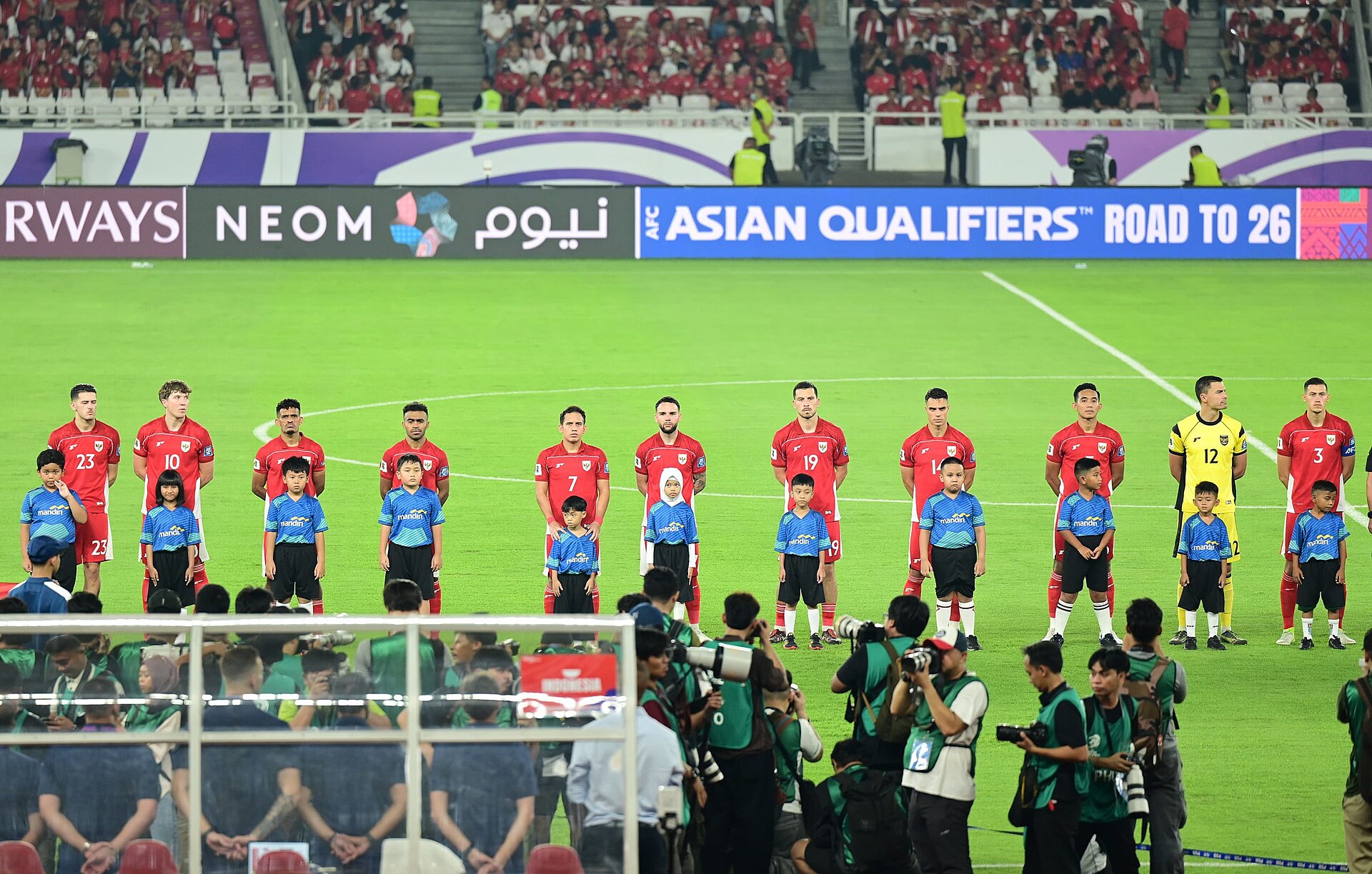 President Prabowo Subianto watched Indonesia national football team's 1–0 key victory against China at the Gelora Bung Karno Main Stadium, Jakarta, on Thursday night, 5 June 2025. His present among thousands of supporters that packed the stadium is a proof of support for the Garuda Squad to reach th