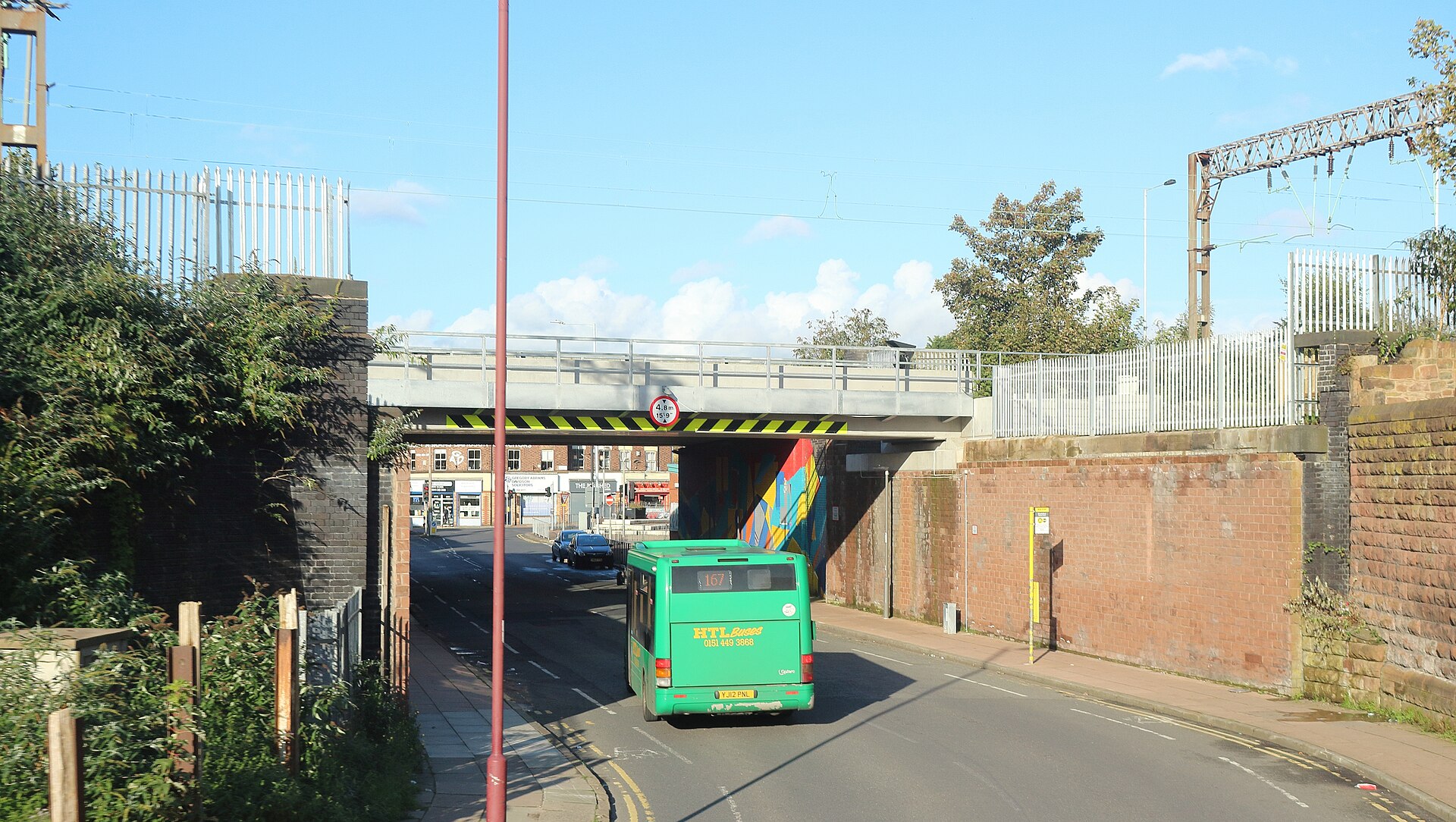View north from the upper level of an 86 bus. The bridge deck was replaced in Spring 2019.