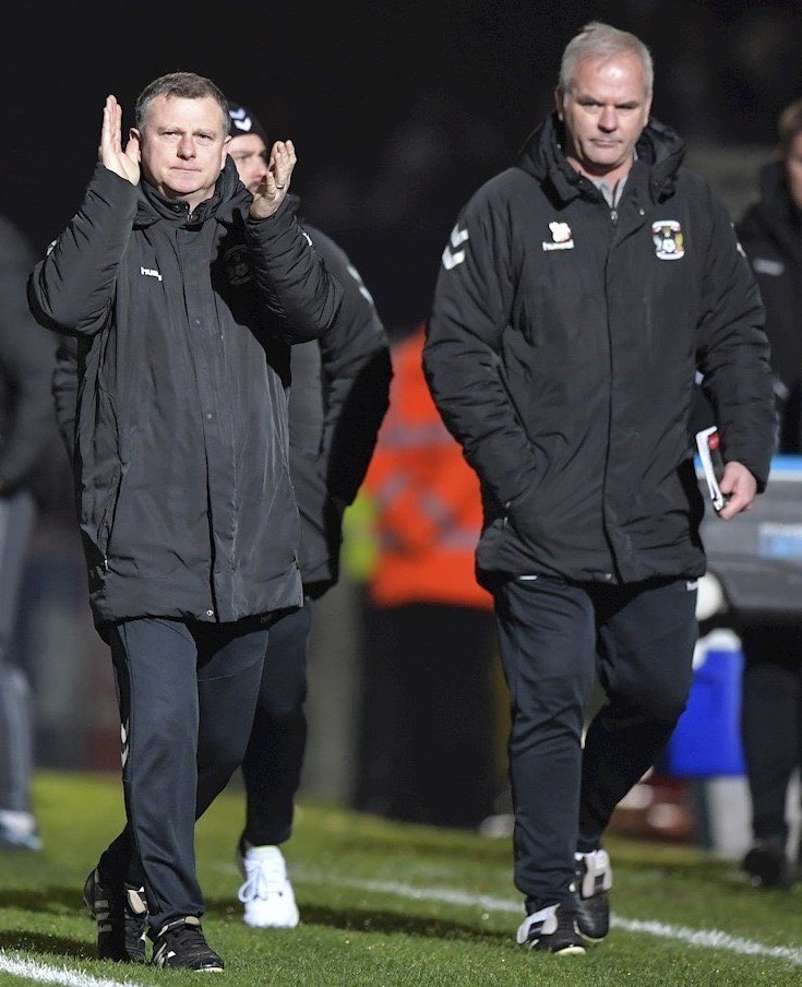 Mark Robins and Adi Viveash at Coventry City in 2020.
