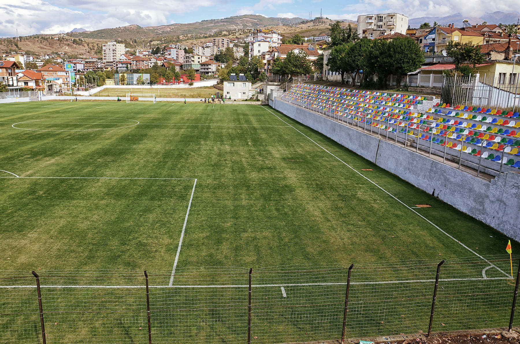 The football ground of Librazhd, Albania