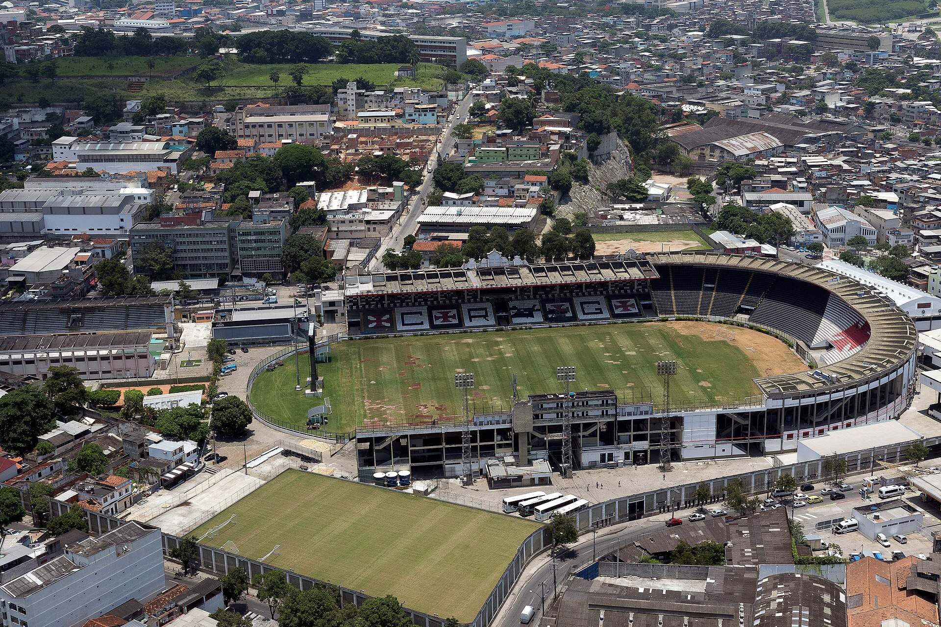 Vista aérea do estádio de São Januário