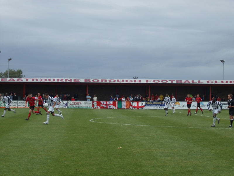 Photo taken on 18 August 2007 during Eastbourne Borough's home game against Maidenhead United. Eastbourne won the game 2 - 1. The north stand is in the background.