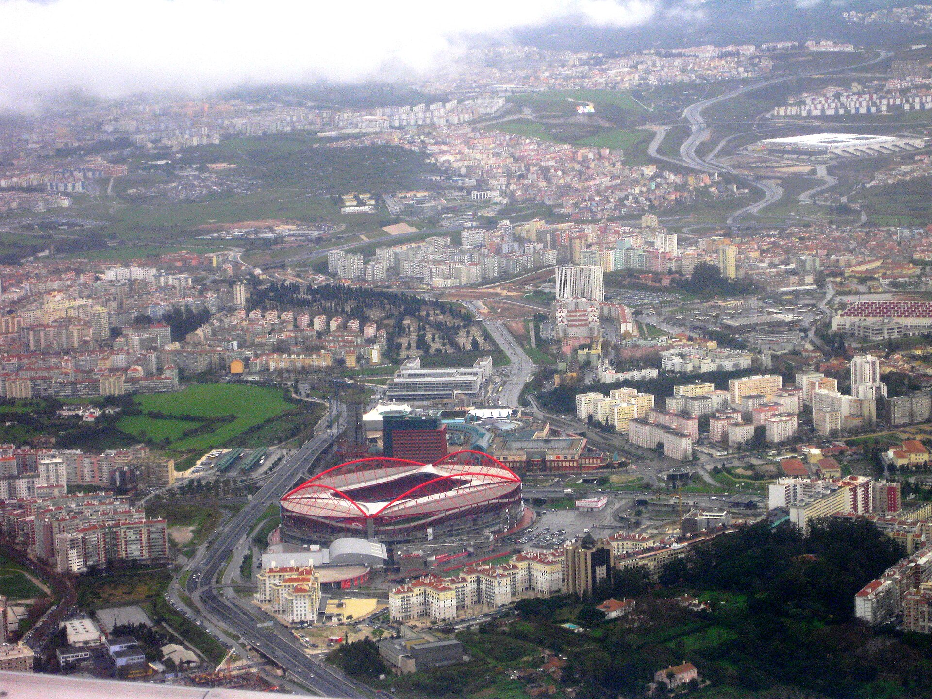 Estadio da Luz vista do ar !