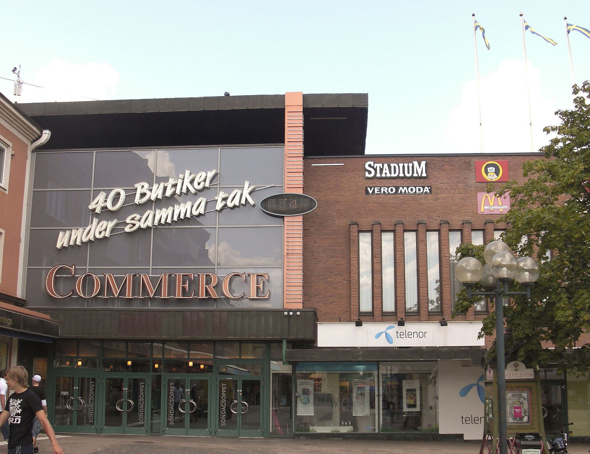 The main entrance for the shoping center "Commerce" in Skövde, Sweden.