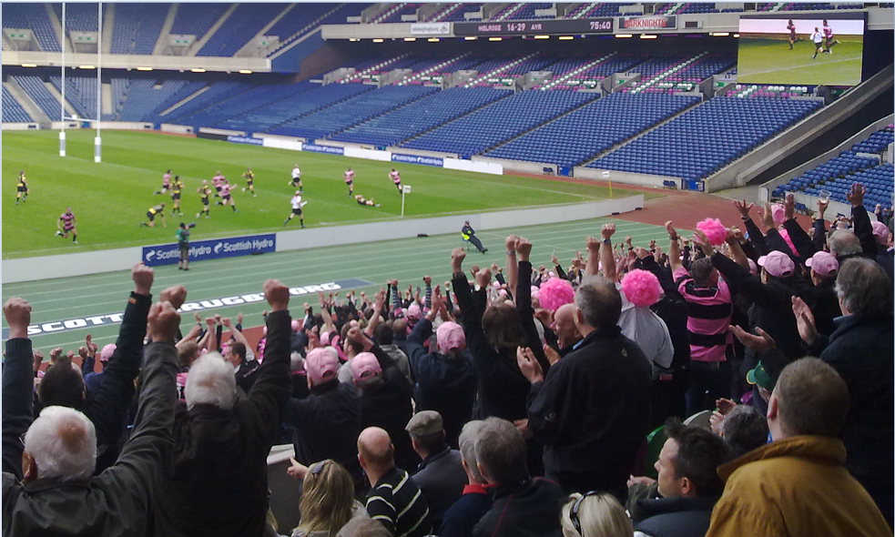 Andy Wilson scoring Ayr's fifth and final try in the 2010 Scottish Cup Final