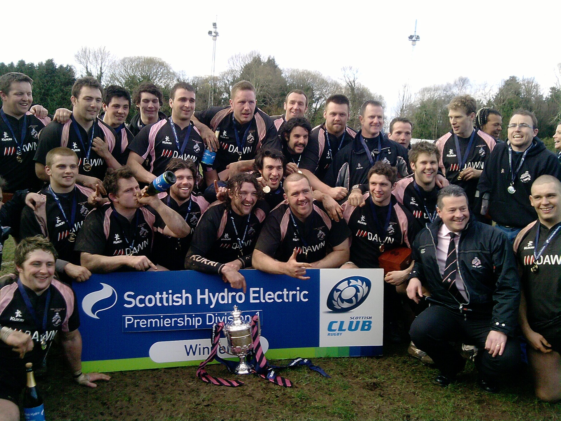 Ayr RFC with Scottish Hydro Premier League Trophy