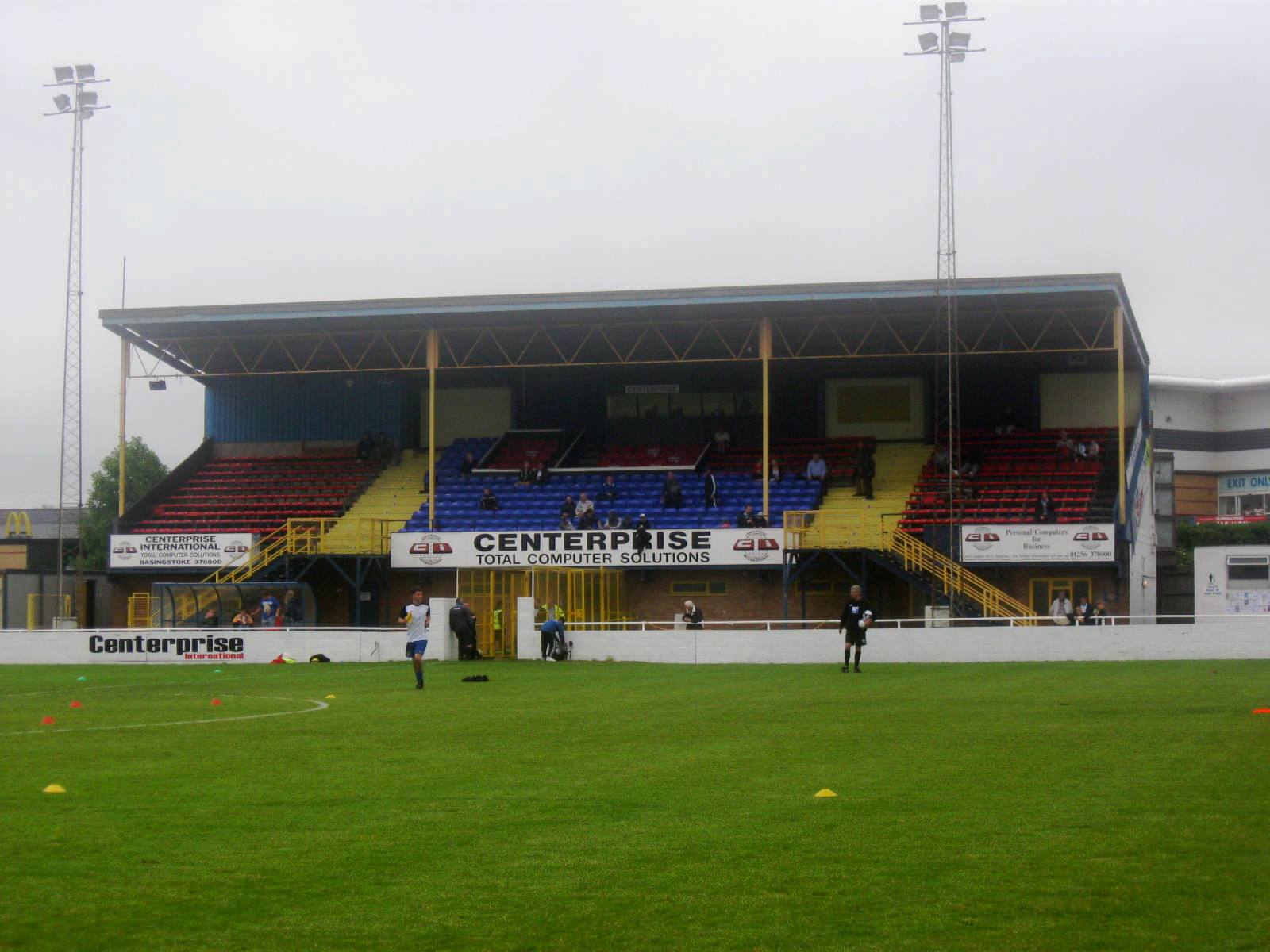 The main stand at The Camrose , home of Basingstoke Town
