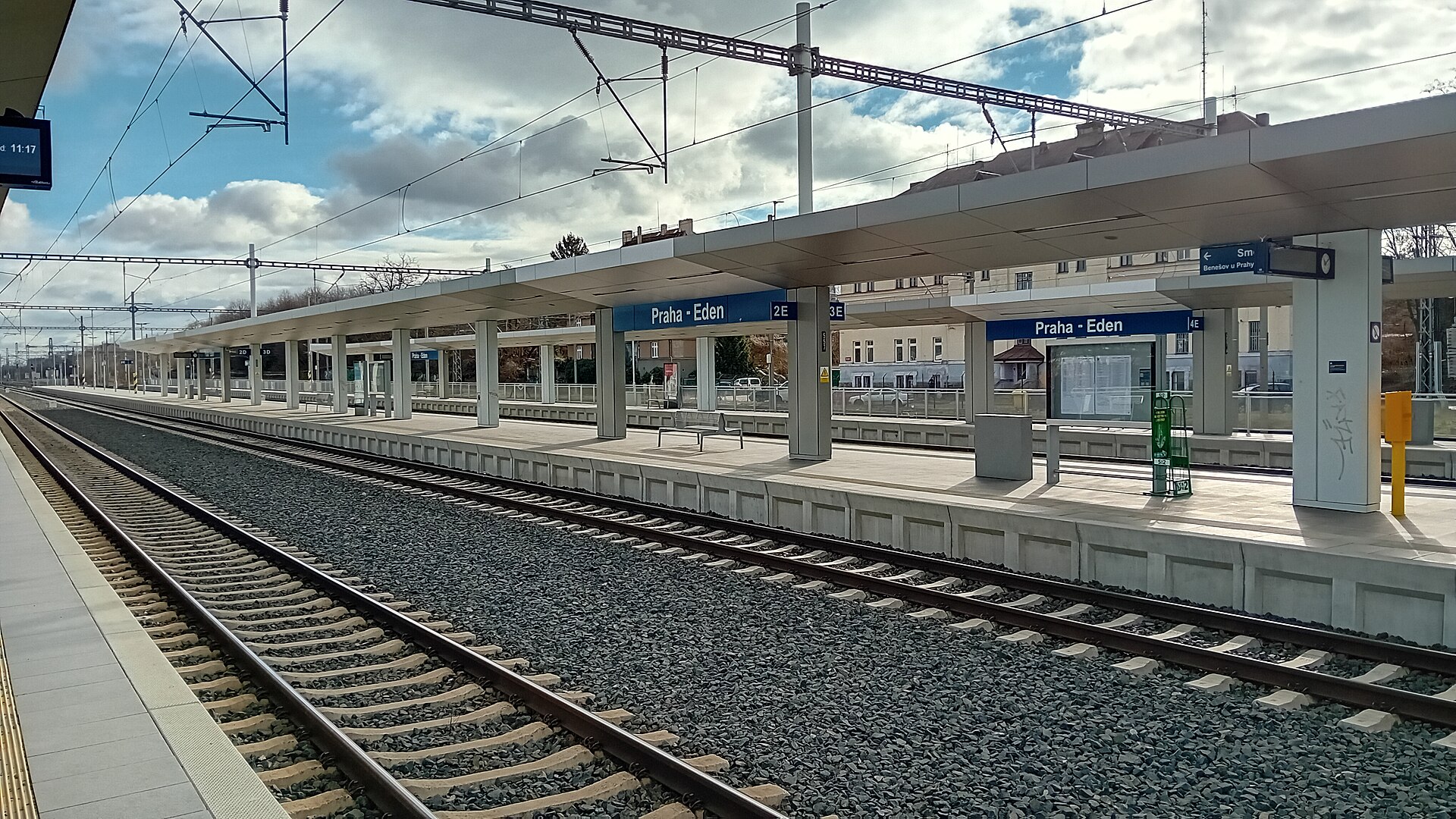 Železniční zastávka v únoru 2024