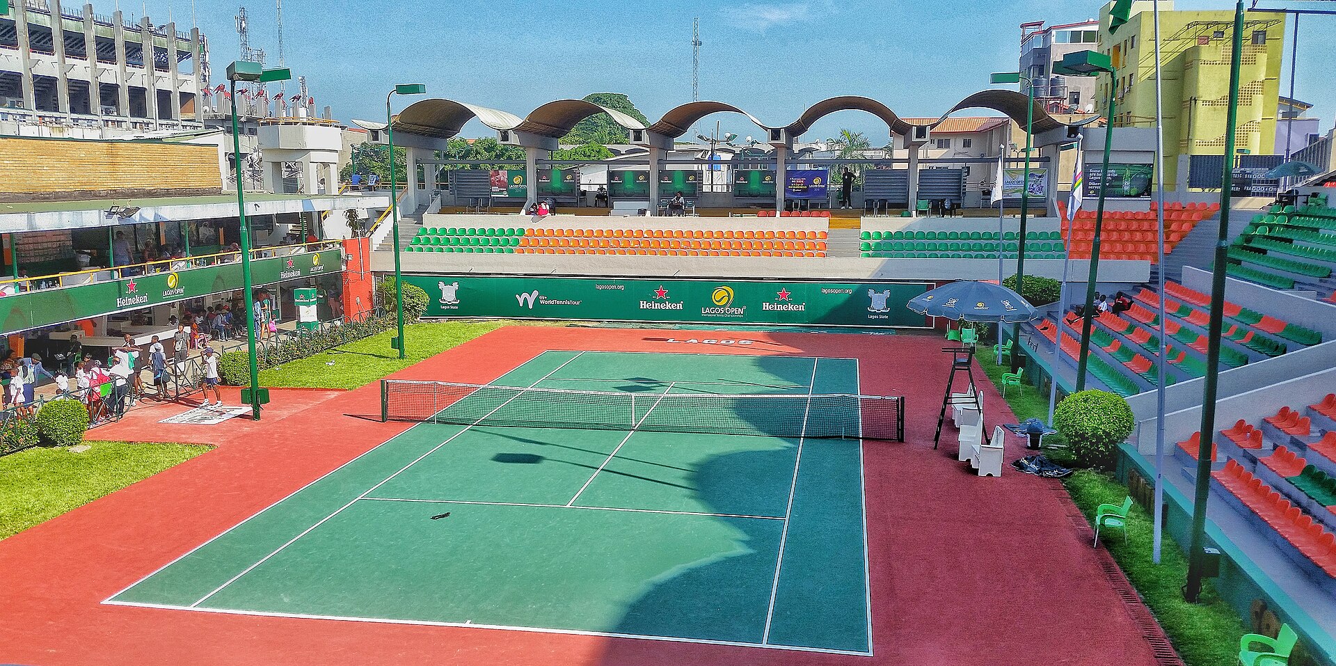 An overview of the Lagos Lawn Tennis Court Onikan . The Venue have hosted Lagos Open and several Tennis Competitions .