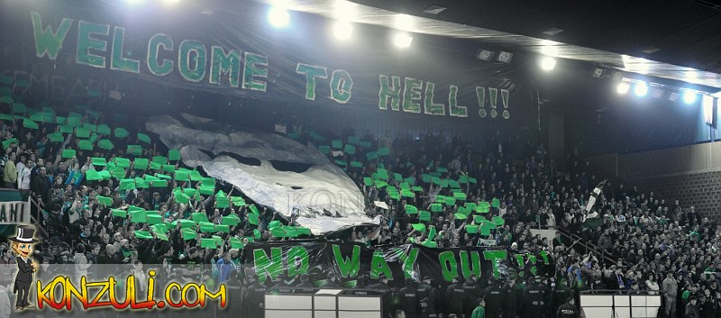 Pelister supporters Ckembari at the handball game Pelister vs Meskov Brest.