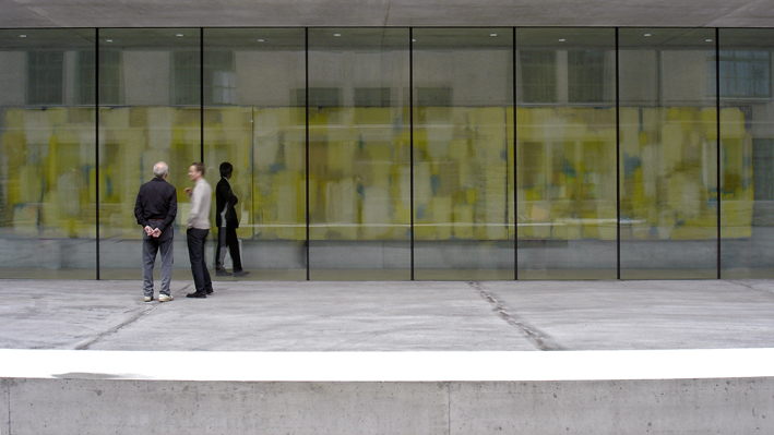 This photo is made in front of the secondary modern school Buchental / St. Gallen (CH) and shows an untitled artwork of Markus Baldegger.