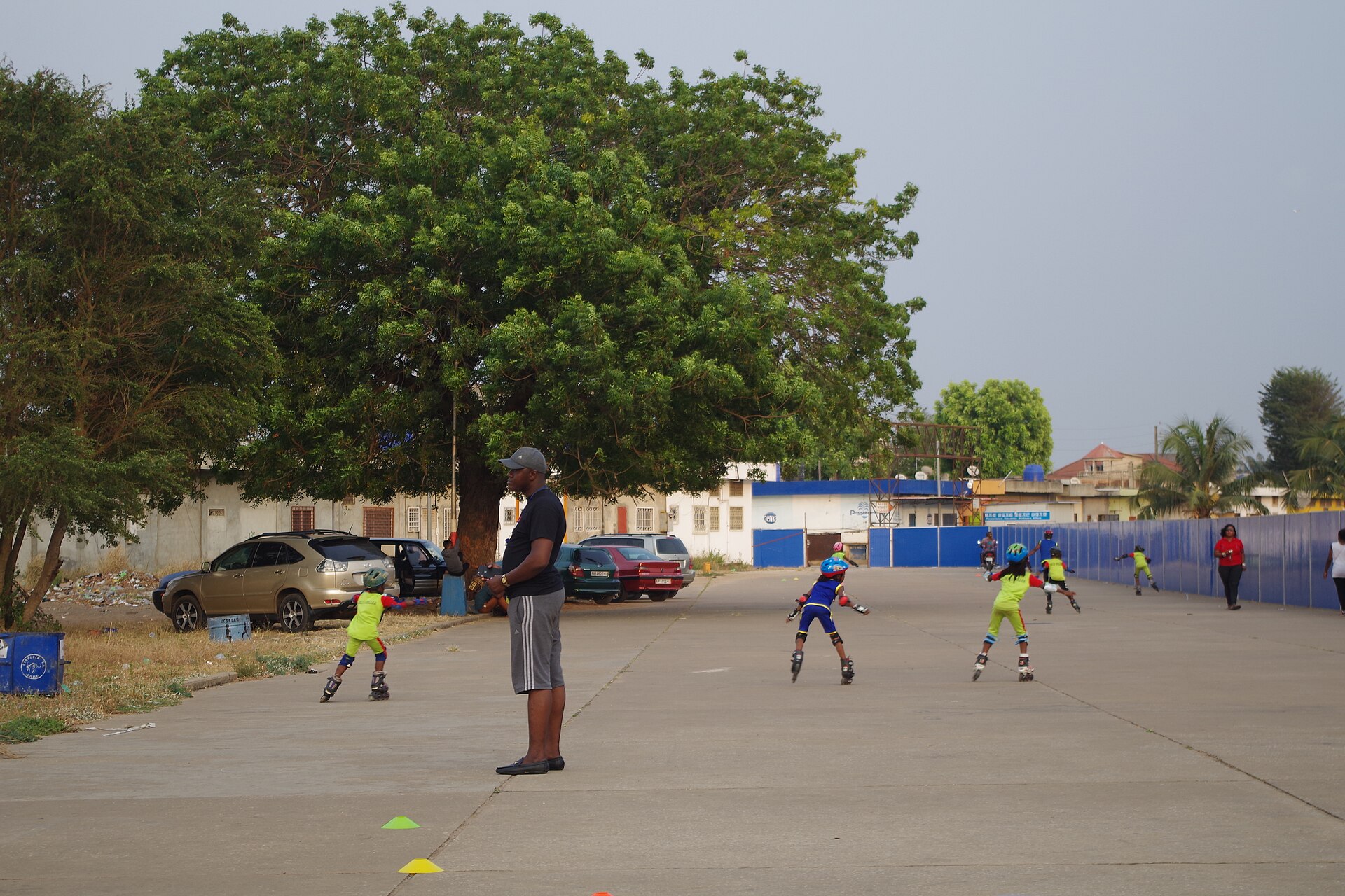 Children practicing skating at the Stade de l’Amitié Général Mathieu Kérékou in Cotonou, Benin