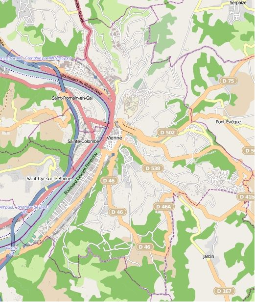 Carte de la Vienne, Isère