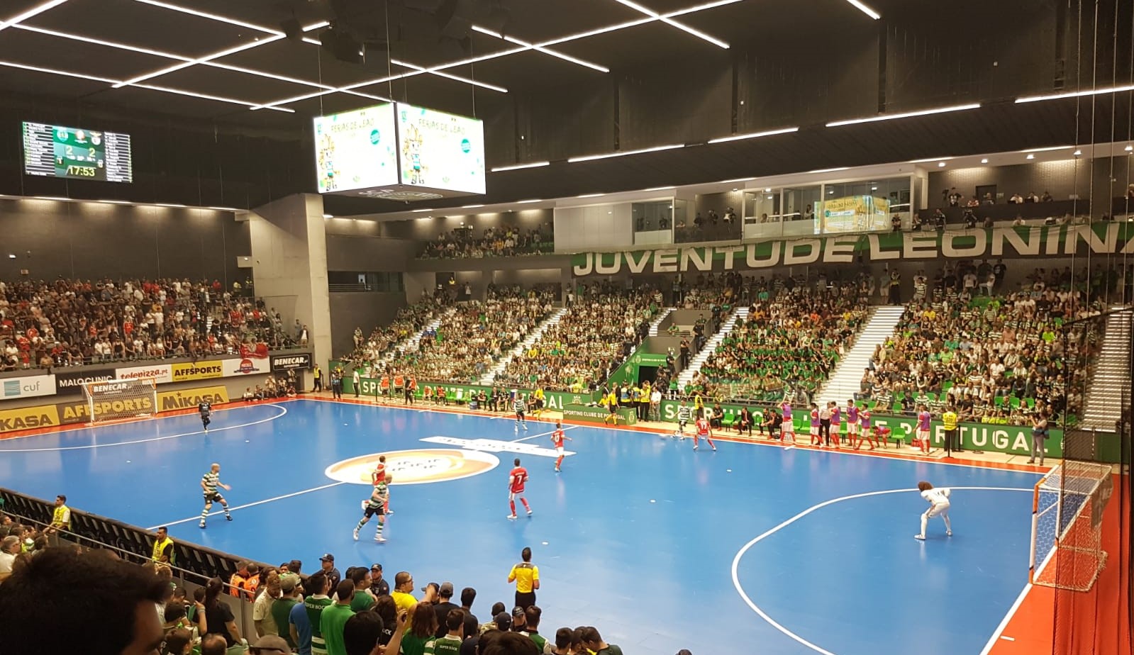 Pavilhão João Rocha during the 2017–18 Portuguese Futsal Championship finals between Sporting CP and SL Benfica.