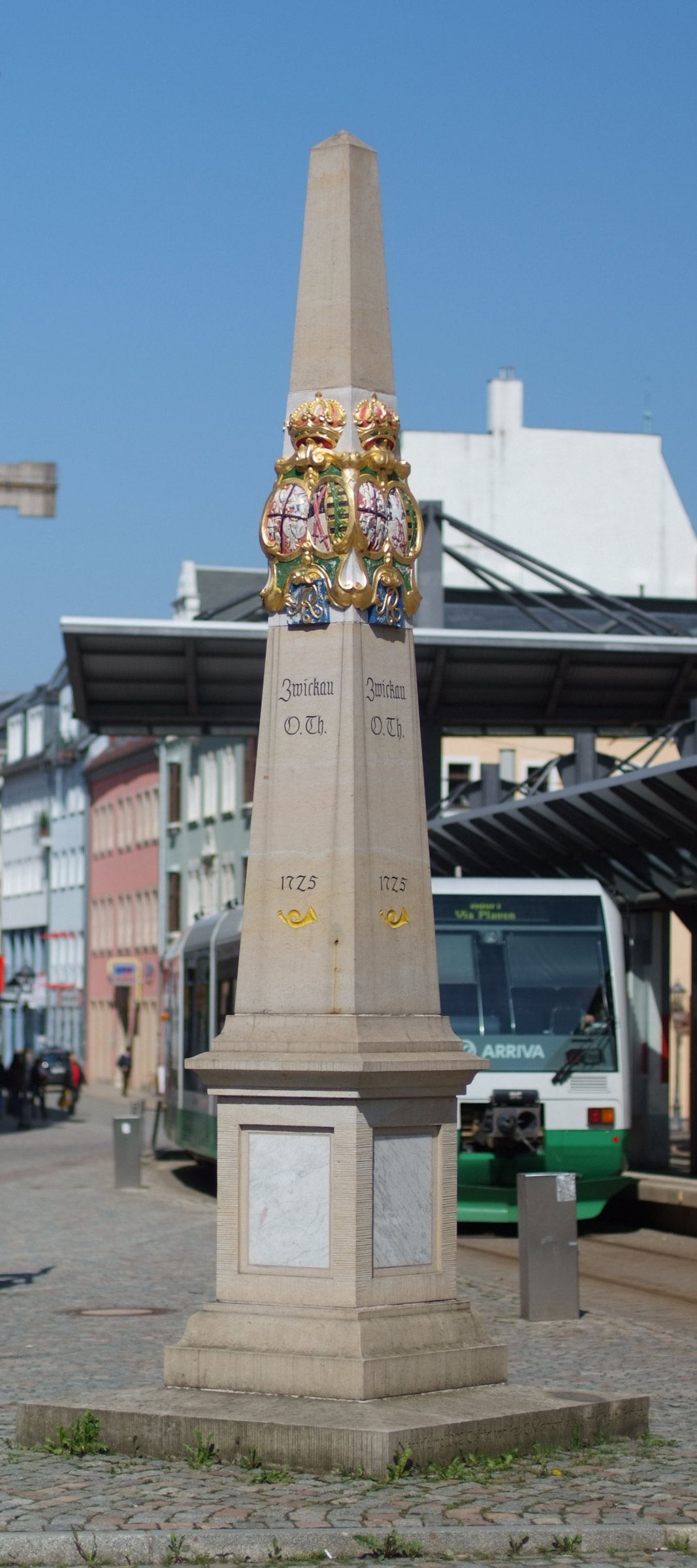 Kursächsische Distanzsäule in Zwickau, innere Schneeberger Straße