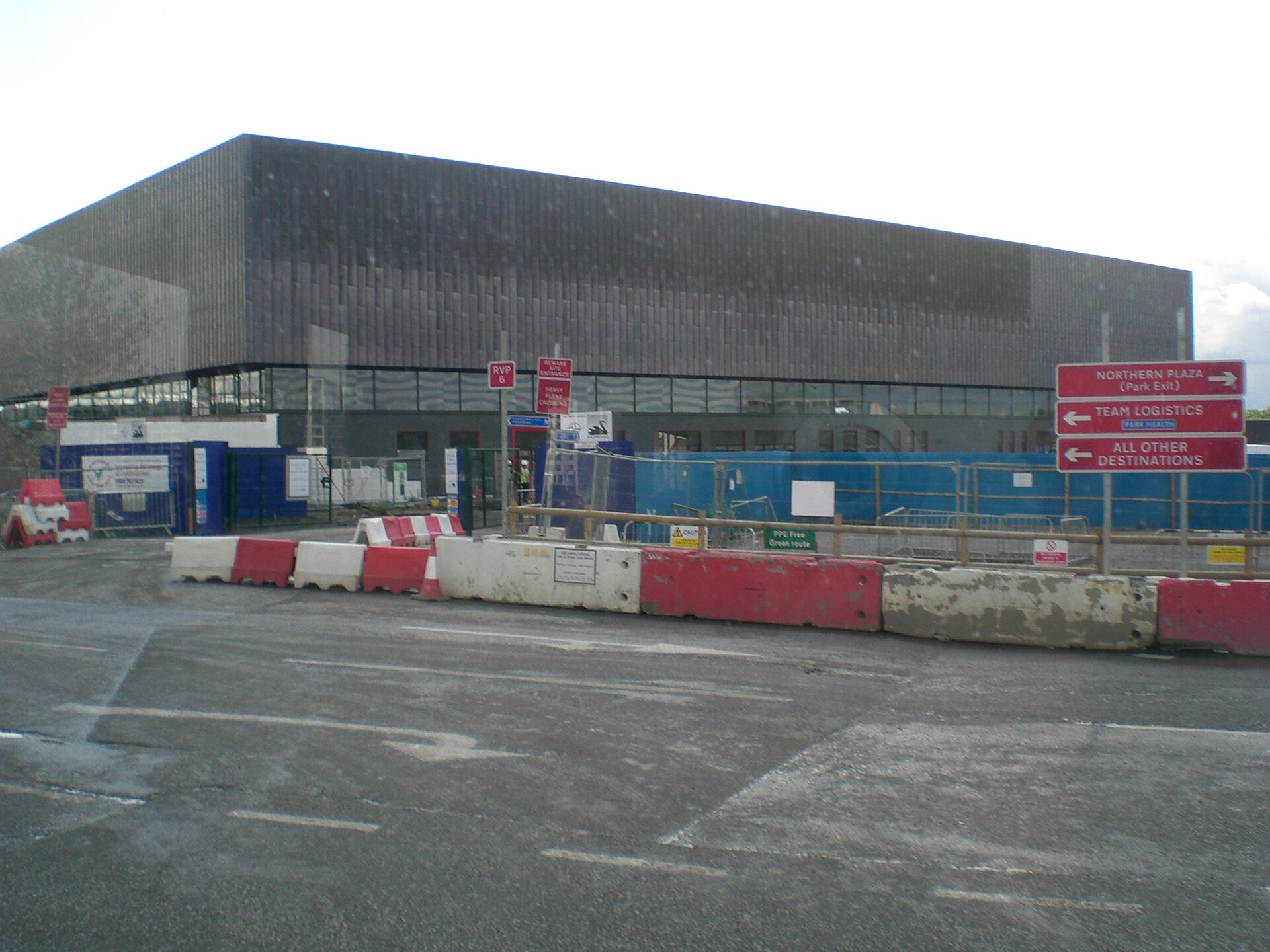 Construction of Olympic Park, London — (June 2011). Construction of the Copper Box — a copper-faced arena for handball, fencing, and goalball, with 7,000-seats. After the games it will be used as a multi-sport arena, as well as for culture and business events.