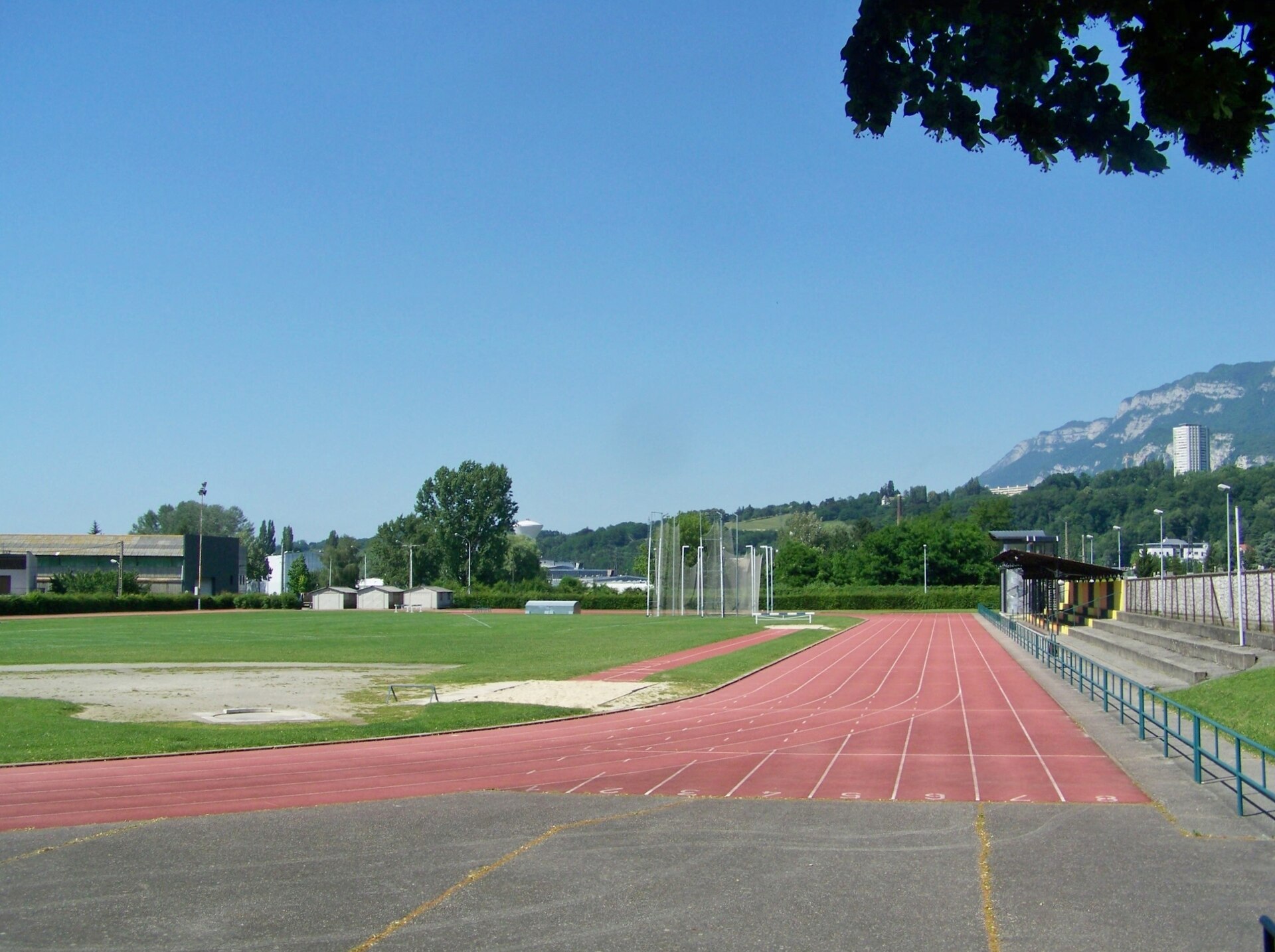 Sight of the Mas-Barral (also called Charrière Neuve ) municipal stadium of Chambéry in Savoie , France .