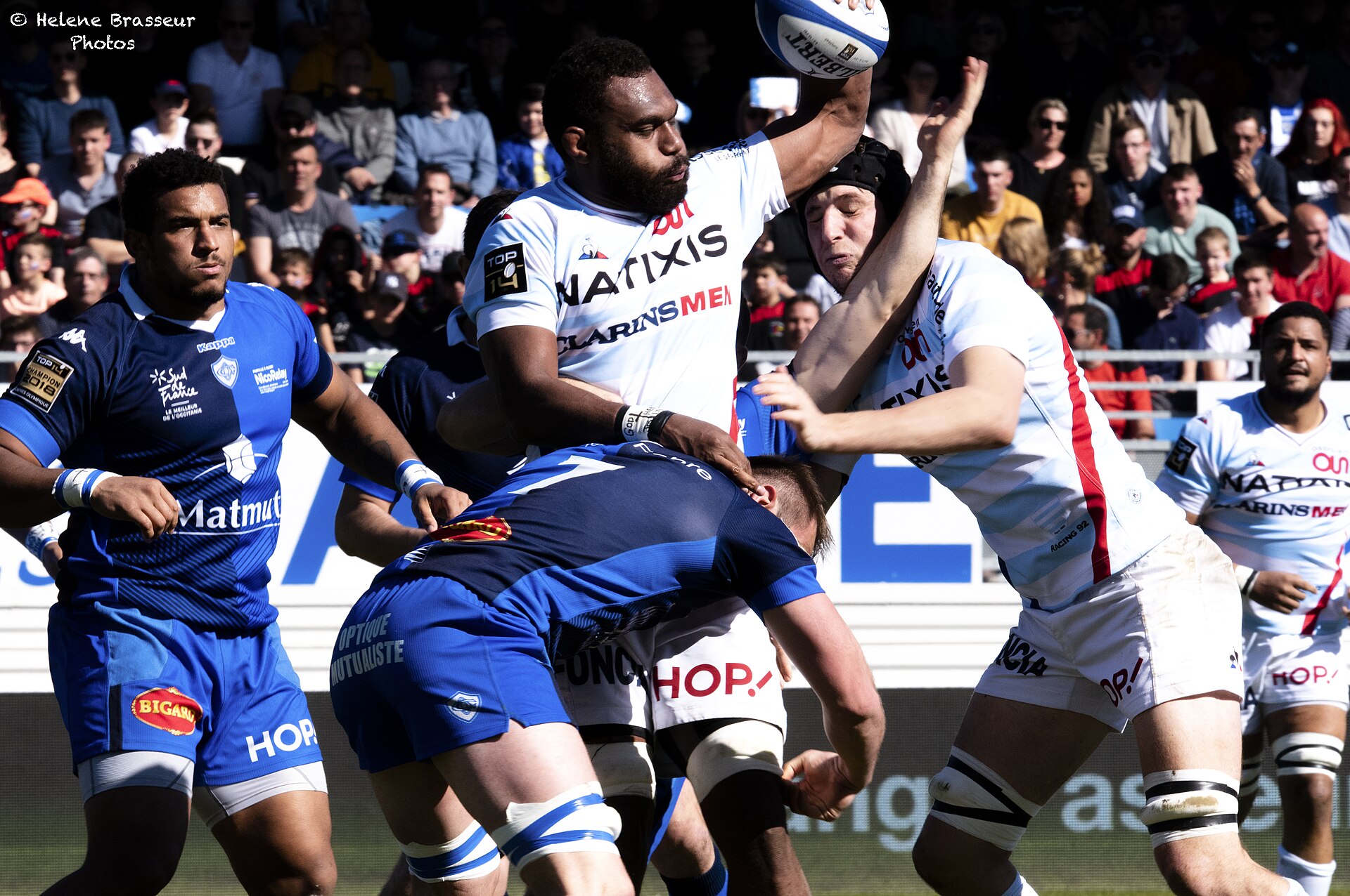 Leone Nakarawa playing for Racing 92 at Castres on 24 February 2019