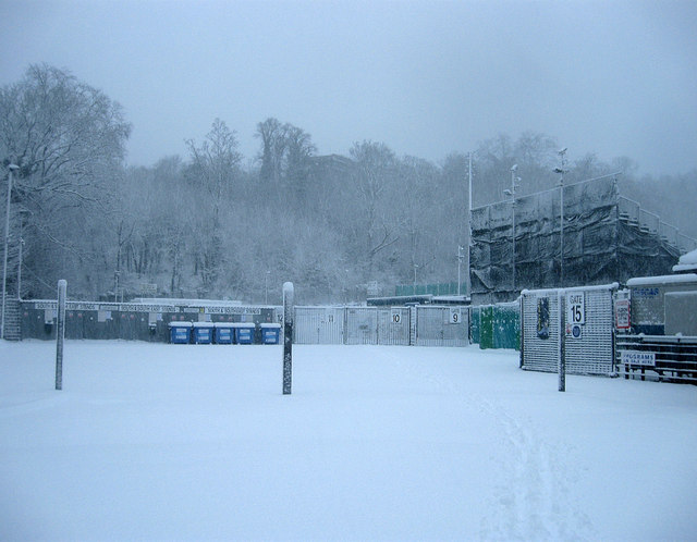 Entrance to South Stand, Withdean Stadium Temporary home to Brighton & Hove Albion until 2011 when they will finally move into their new stadium at Falmer 14 years after two carpetbaggers breezed into the club for the princely sum of £56.25 promised a new beginning then promptly sold the ground to b