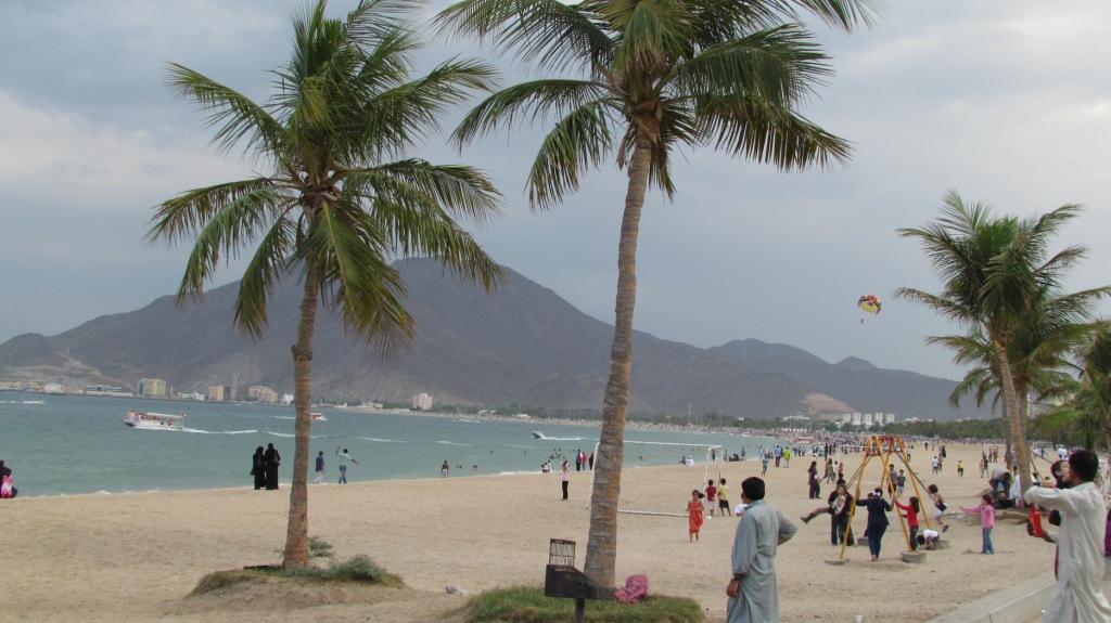 a beach scene from Khorfakkan, in Sharjah Emirate