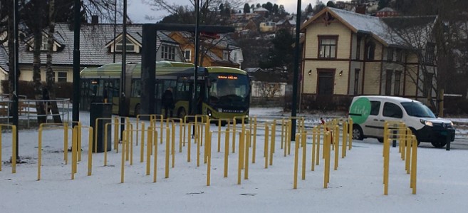 Heuliez Electric Bus at Nidarø Arena in trondheim