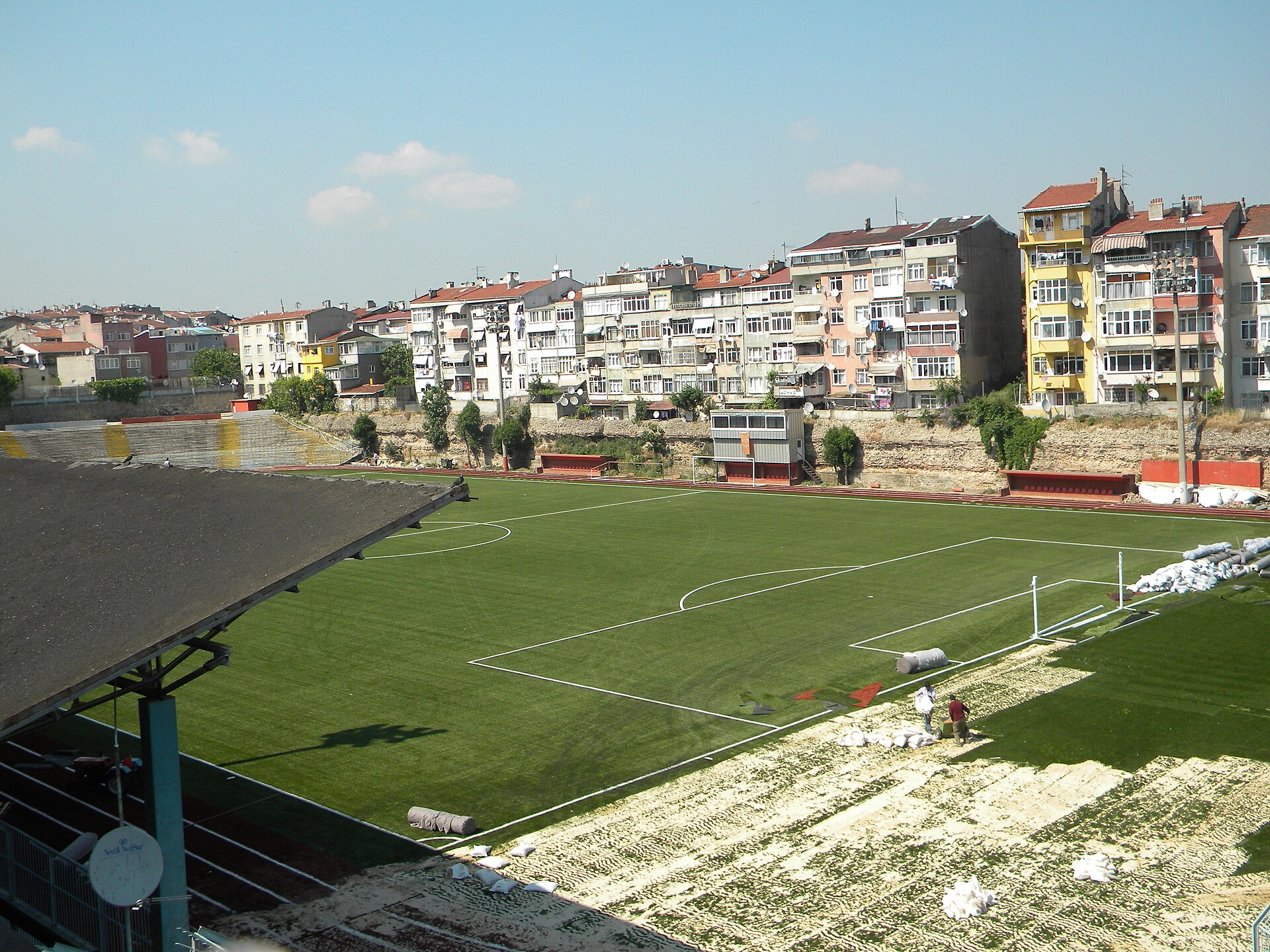 Vefa Stadium, Istanbul; stadium with artificial grass, in use by Vefa SK and Fatih Karagümrük.SK