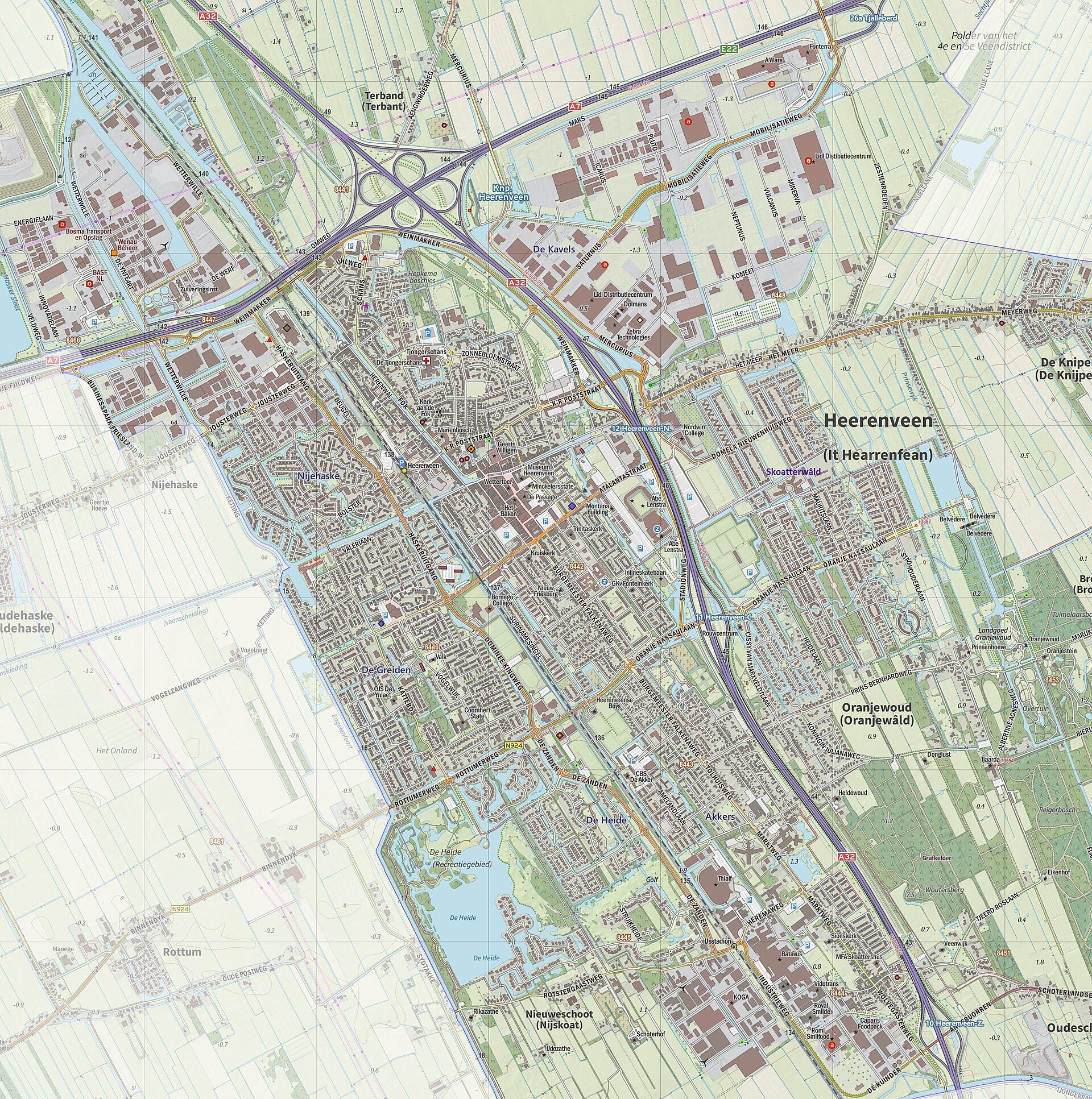 Kaart van de plaats Heerenveen