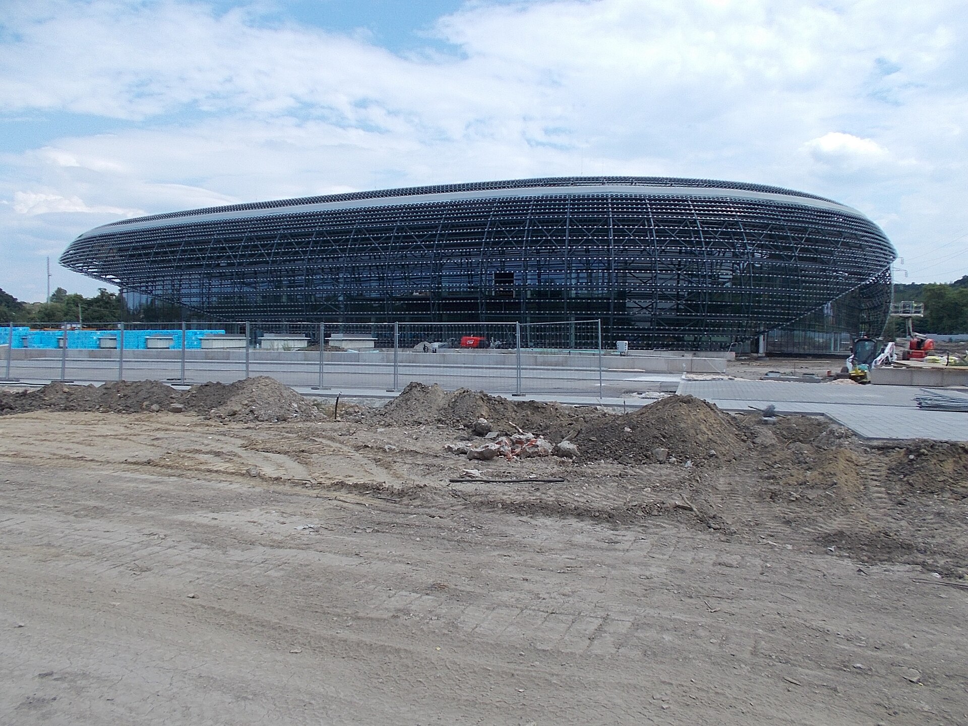 Multi-purpose stadium/sports hall/arena? under construction - Olimpikon Street,Óváros neighborhood, Tatabánya , Komárom-Esztergom County , Hungary .