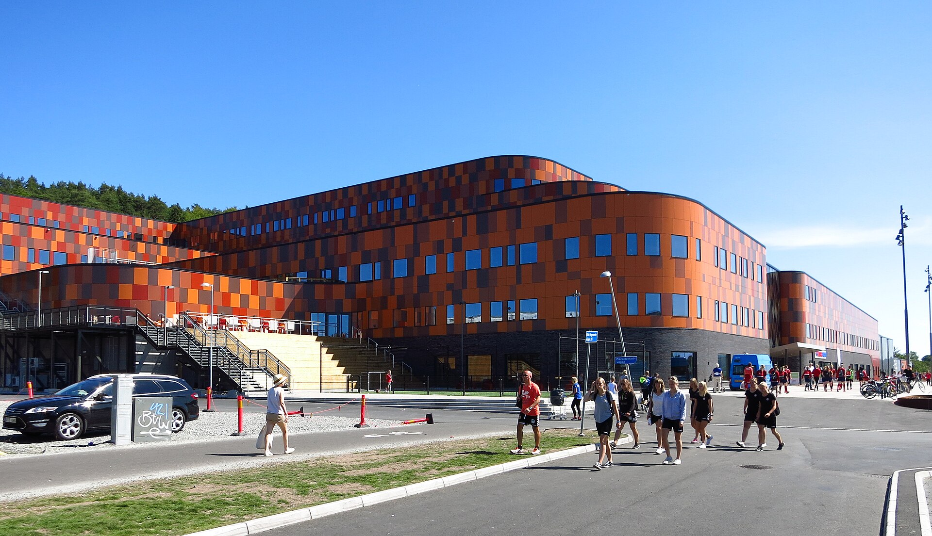 Prioritet Serneke Arena, Kviberg, Göteborg. Exteriör.