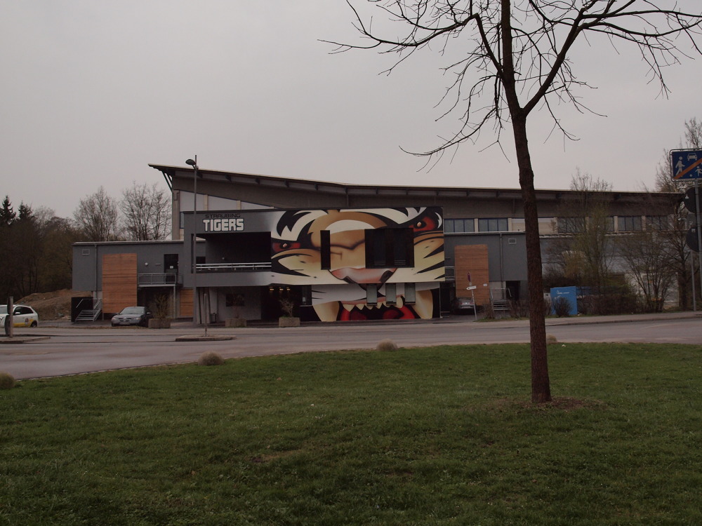 View of the municipal ice rink in Straubing, Germany