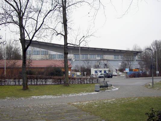 View of the municipal ice rink in Straubing, Germany