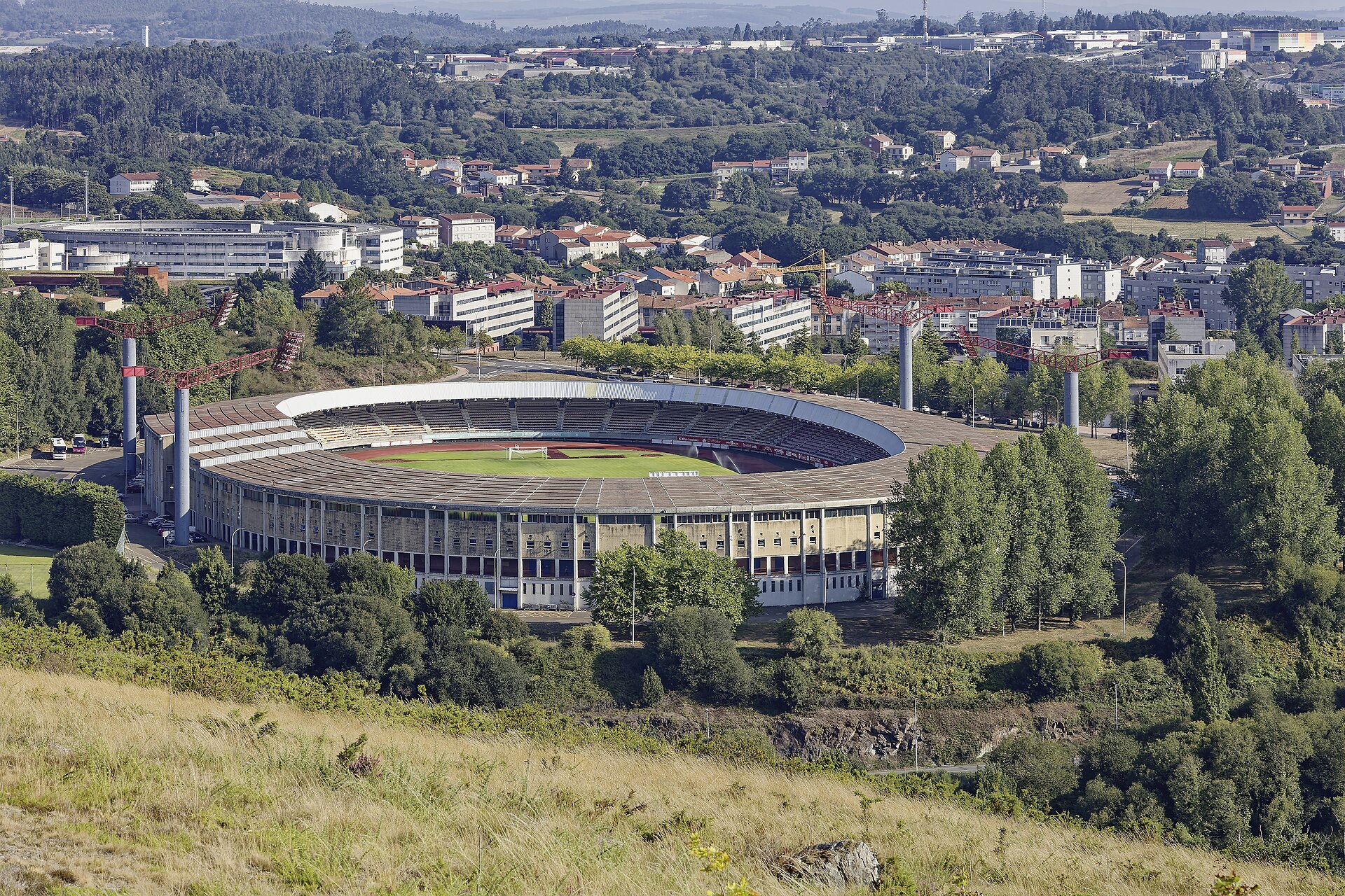 San Lázaro Stadium from Monte Viso, Santiago de Compostela, Galicia (Spain).