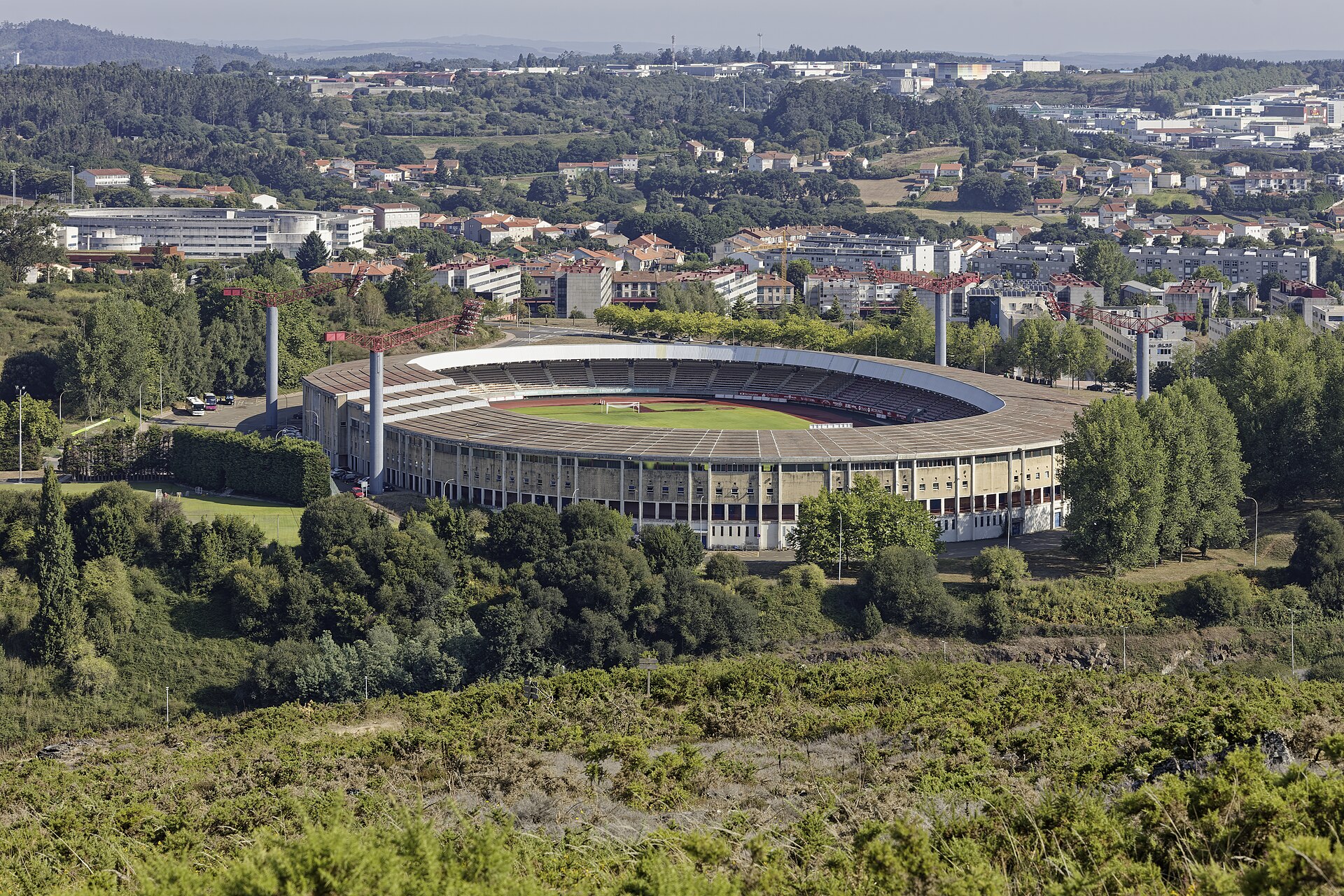 San Lázaro Stadium from Monte Viso, Santiago de Compostela, Galicia (Spain).