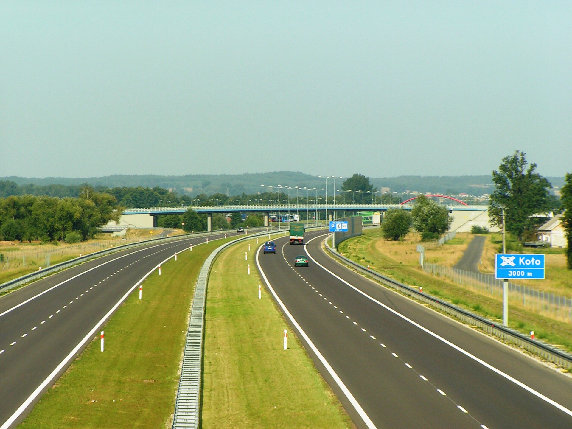 Autostrada A2 w okolicach wsi w:pl:Police Mostowe w woj. wielkopolskim