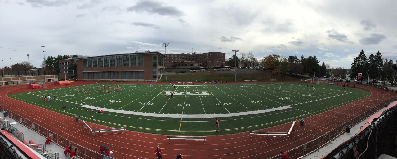 View from the top of the press box prior to a football game in 2015.