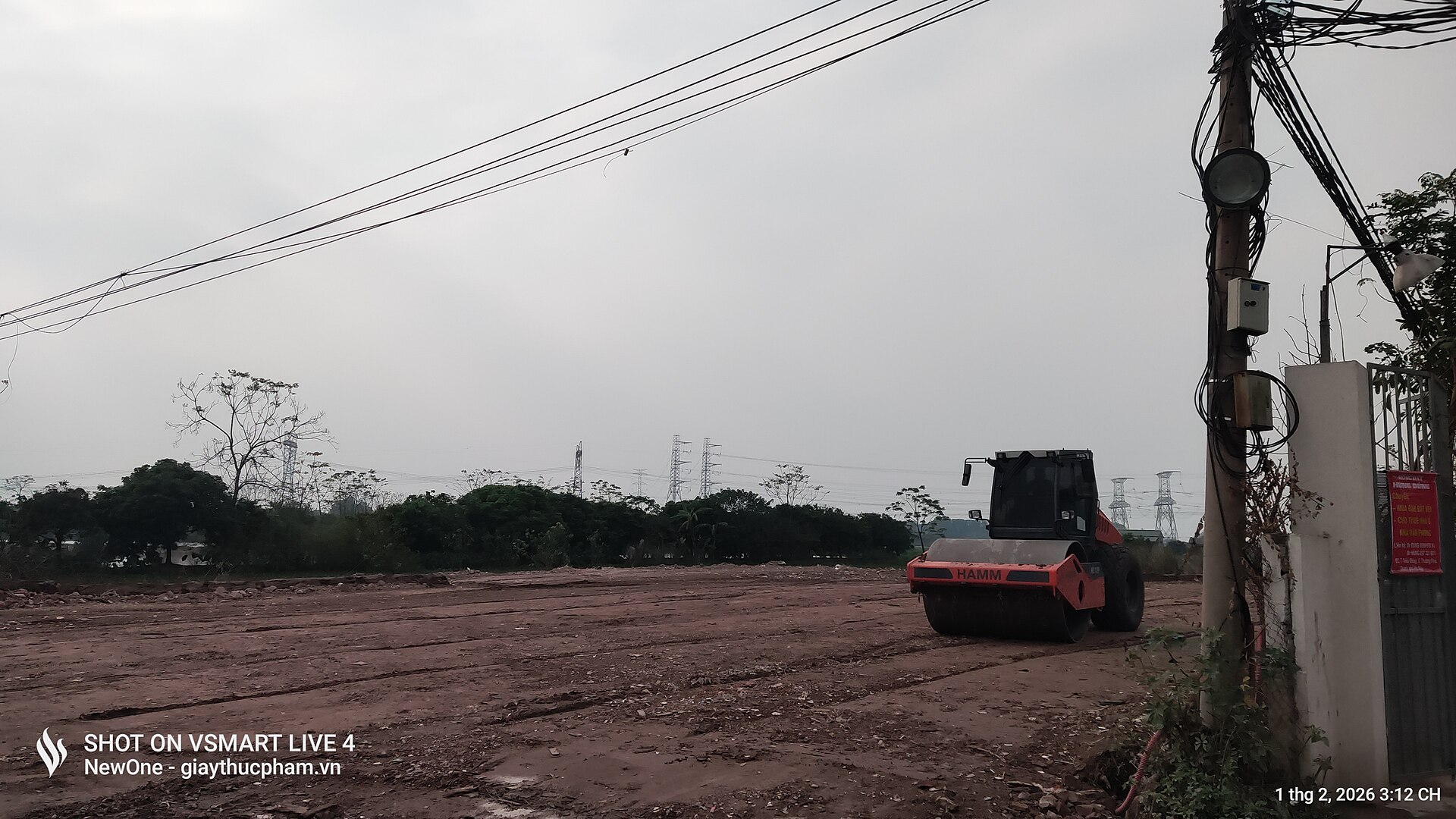 Construction machines at field for Trong Dong stadium, Hanoi 2026