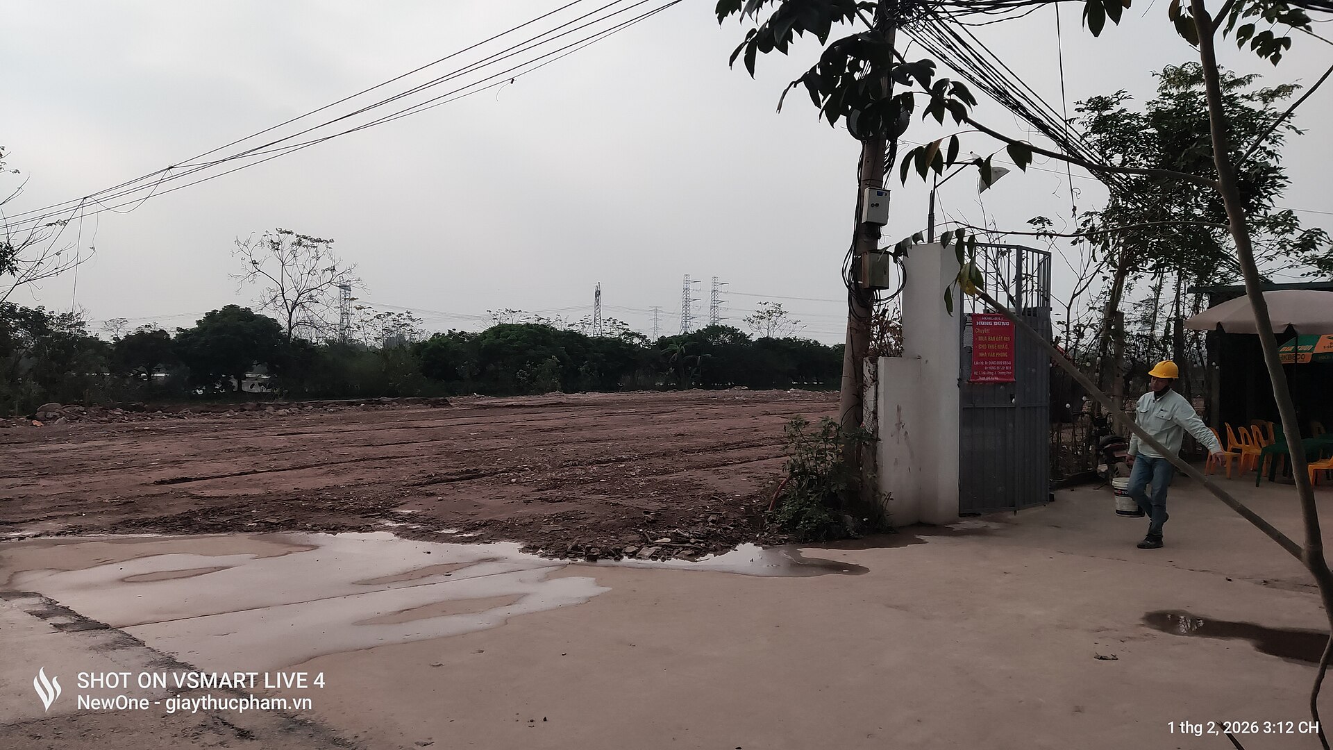 Construction machines at field for Trong Dong stadium, Hanoi 2026