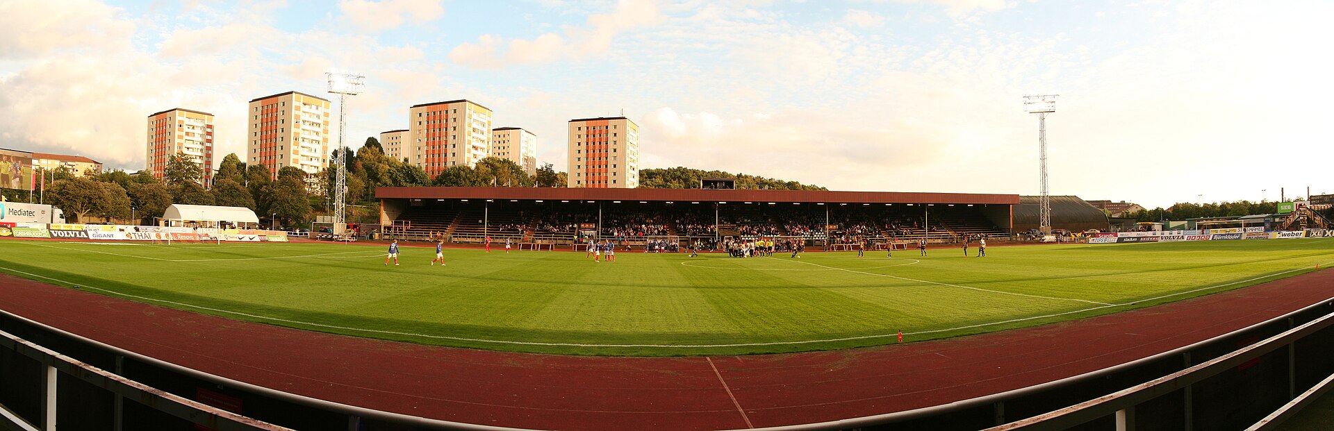 Rambergsvallen in Göteborg, Sweden. Photo from the northern grandstand before the match between BK Häcken and Åtvidabergs FF.