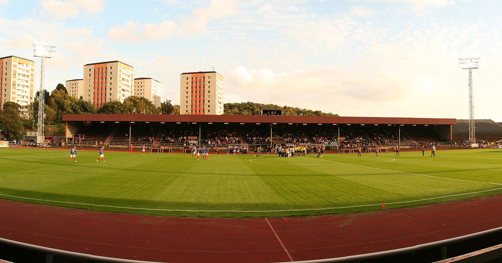 Rambergsvallen in Göteborg, Sweden. Photo from the northern grandstand before the match between BK Häcken and Åtvidabergs FF.
