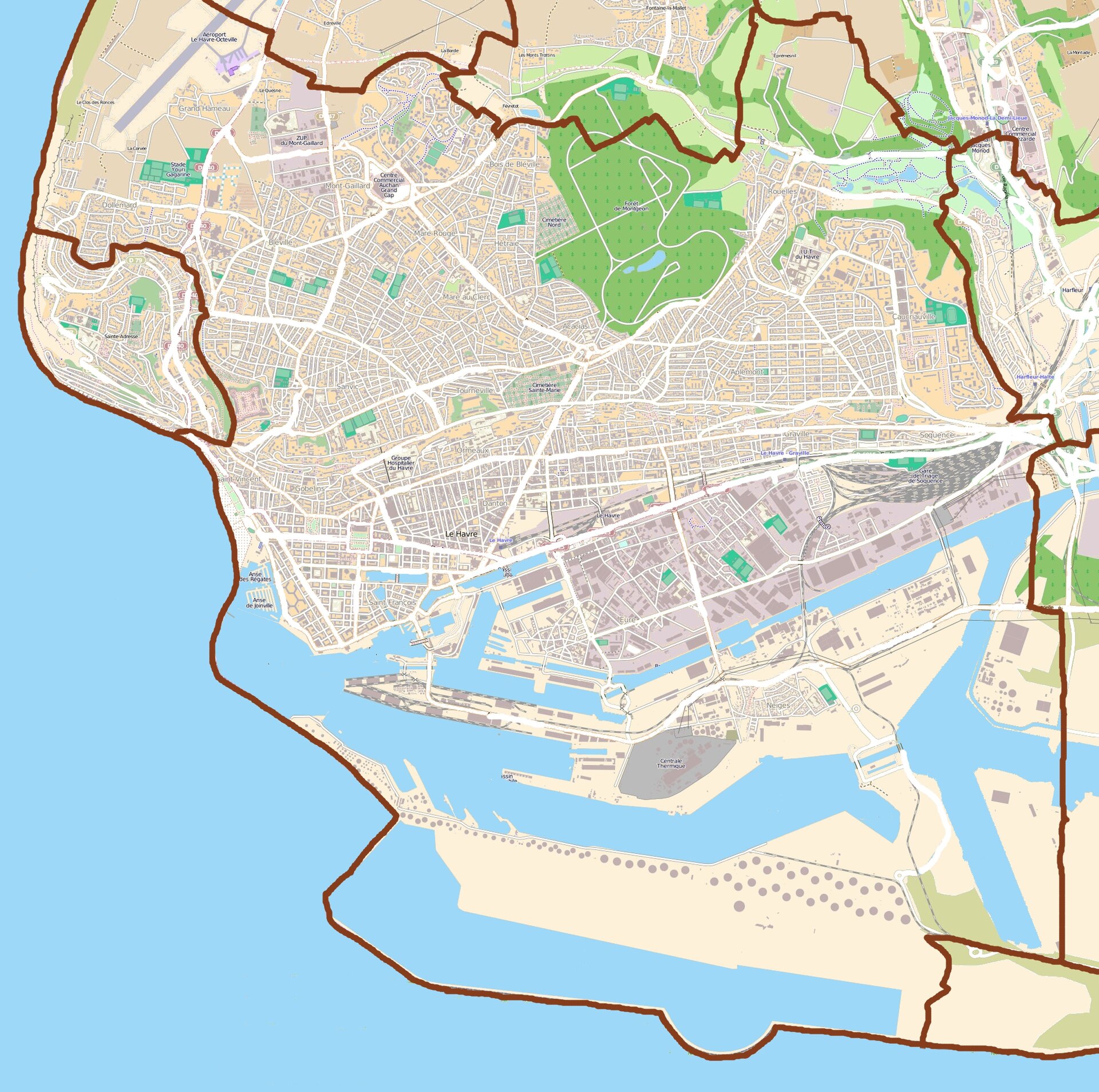 Map of Le Havre, France