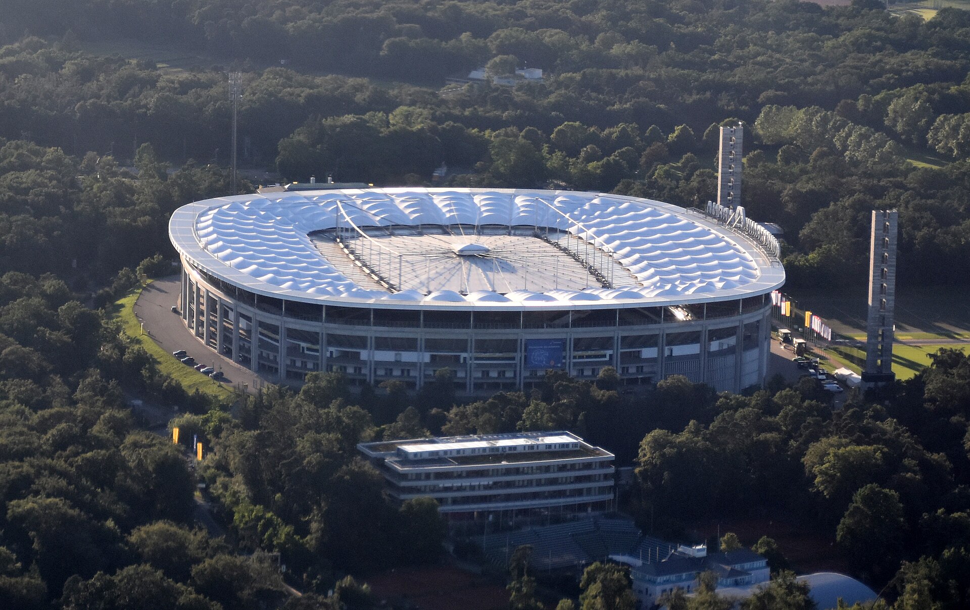 Aerial view of Commerzbank-Arena.