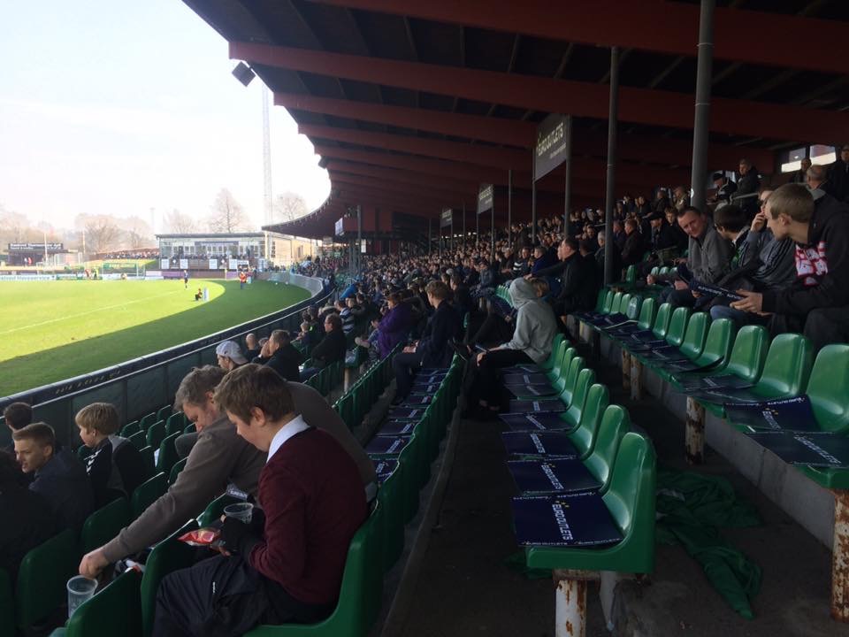 Næstved stadion hovedtribune set fra vest