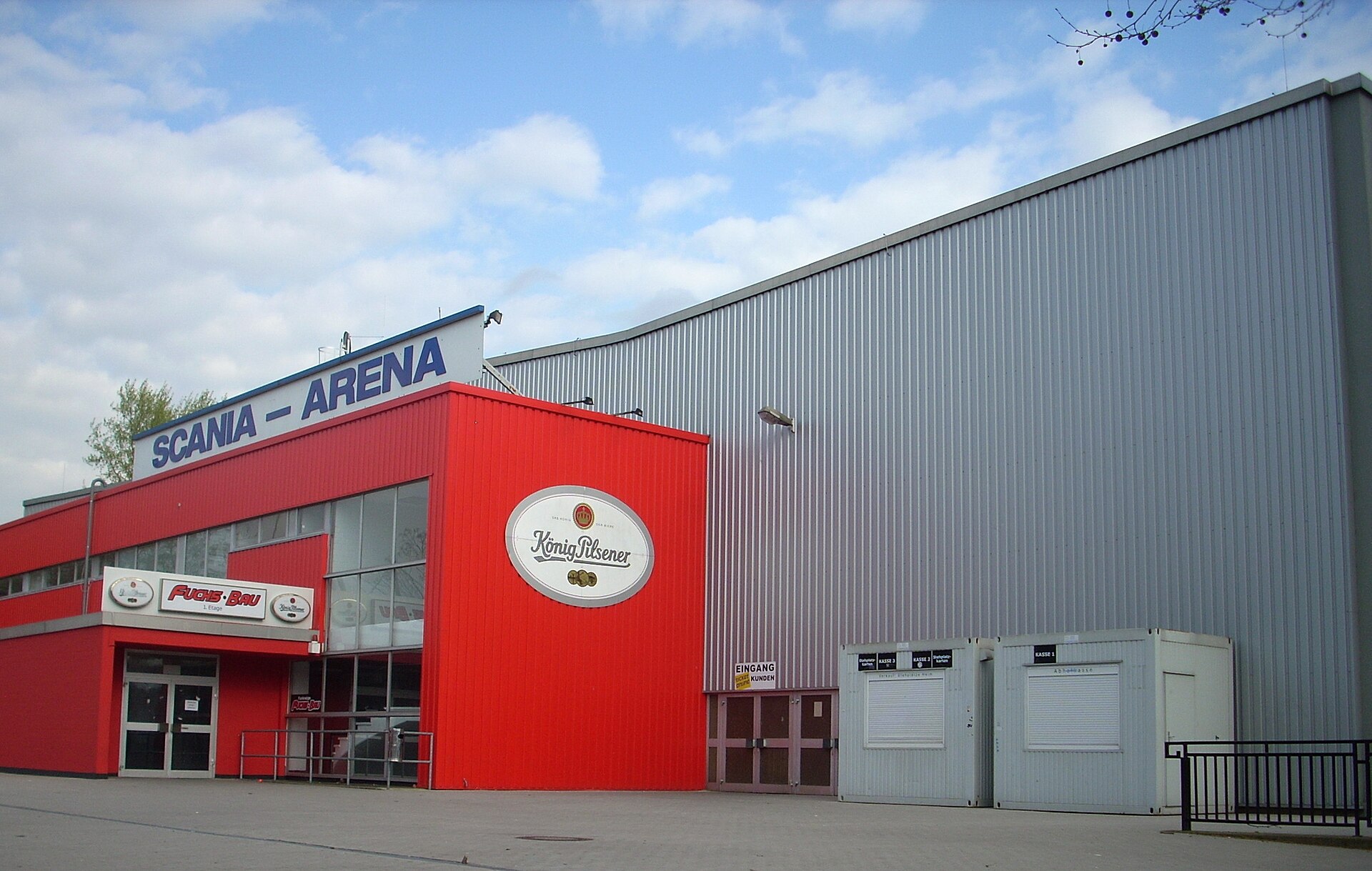 Entrence of the Ice Stadium “SCANIA-Arena” in Duisburg (Germany) in April 2010