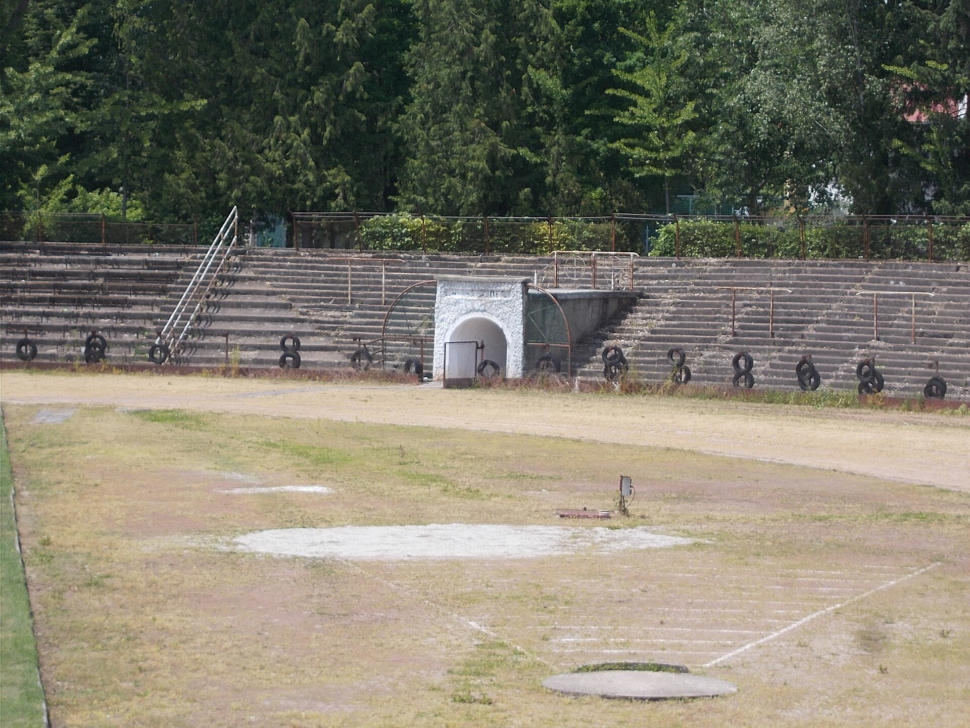 Ózd City Stadium, athletic stadium, observation stand - Bolyki Main Road (Route 2306), Ózd , Borsod-Abaúj-Zemplén County , Hungary .