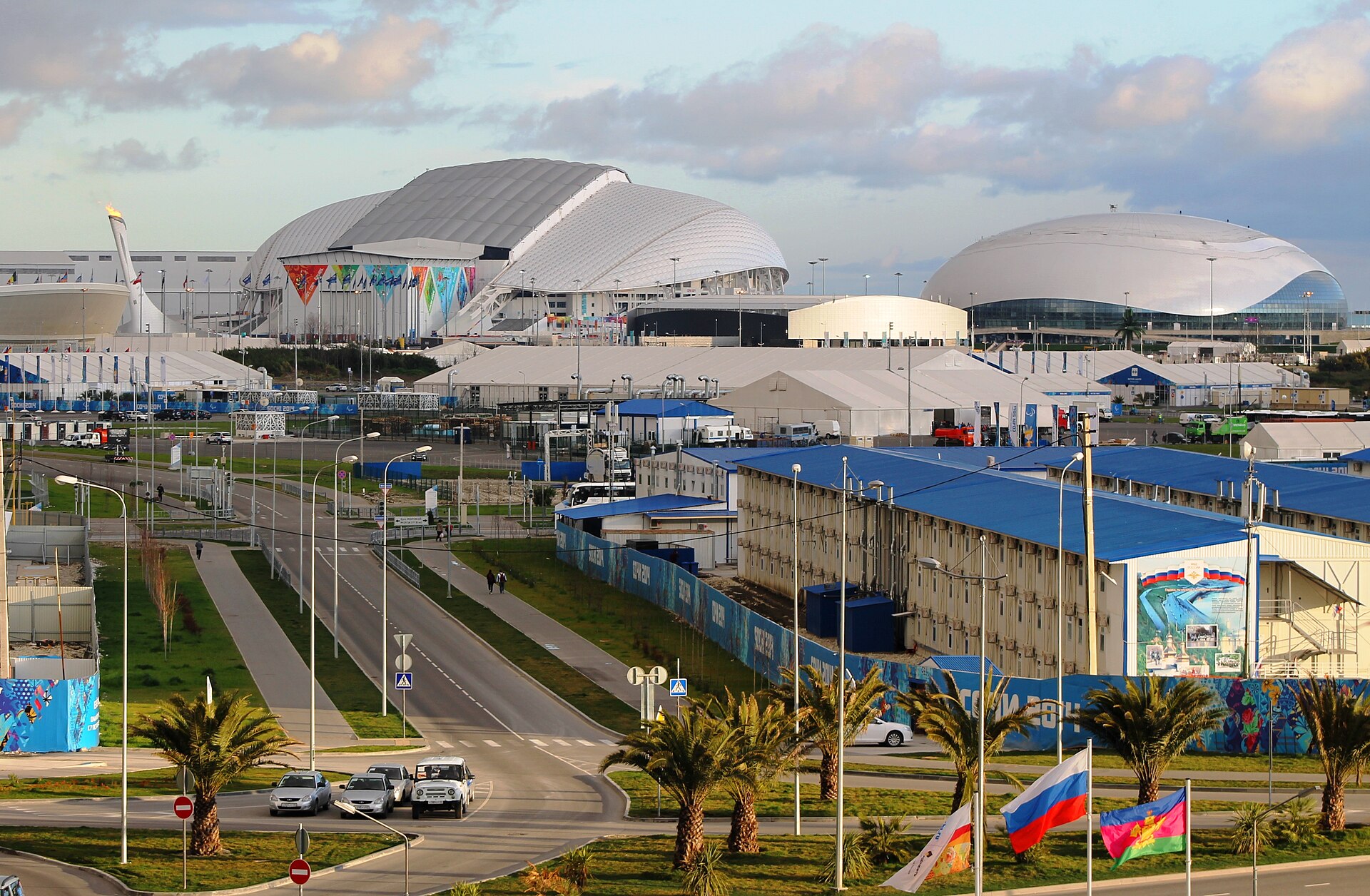 General view of the Olympic Park of Sochi in Imeretinsky Valley during the 2014 Winter Paralympics.