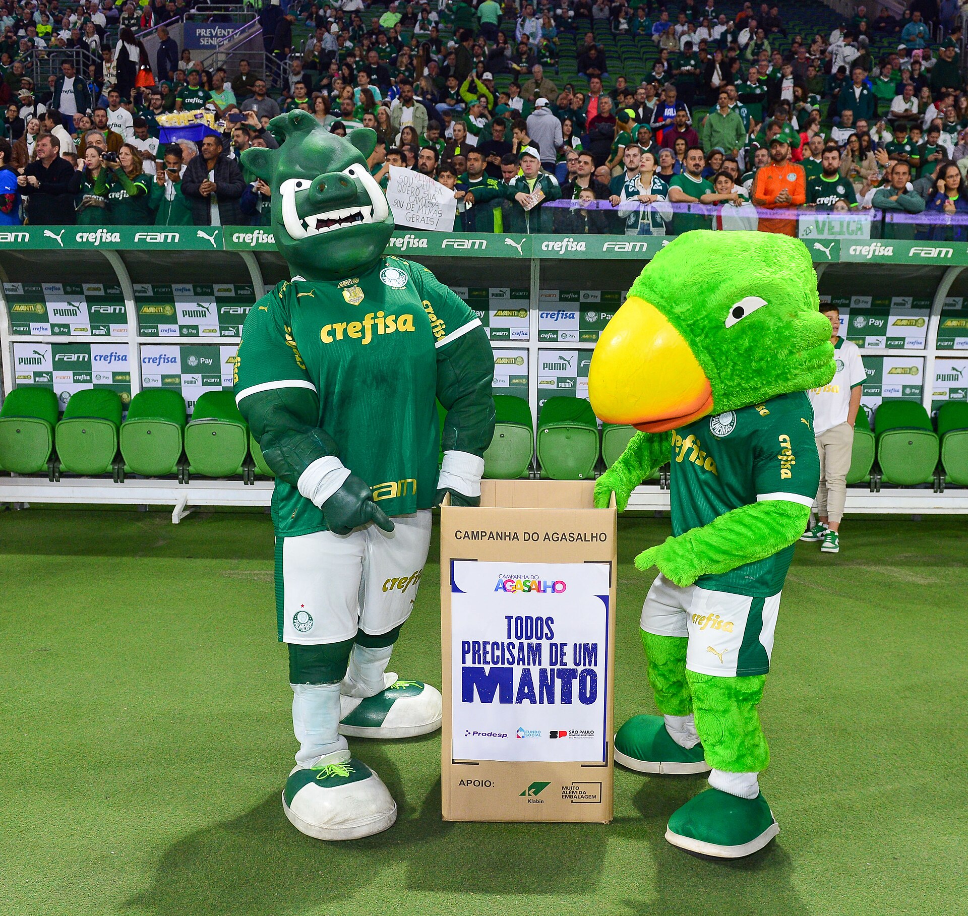 "Todos Precisam de um Manto" do Fundo Social de SP durante o jogo Palmeiras x Cruzeiro Local: Estádio Allianz Parque - SP Data: 20/07/2024 Foto: Francisco Cepeda / Governo do Estado de SP
