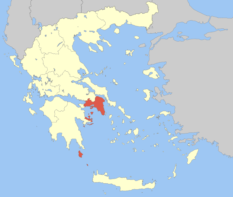 Locator Map of Attica Periphery, Greece