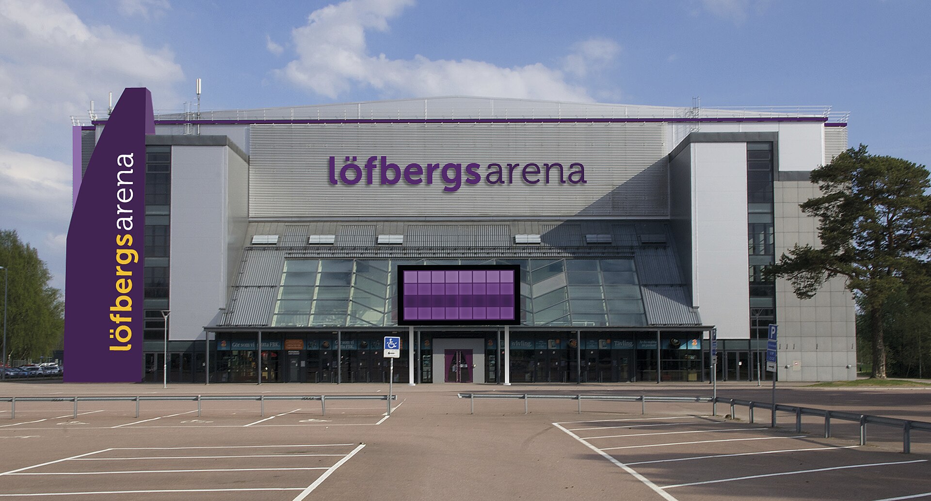 Löfbergs Arena in Karlstad, Sweden by day.
