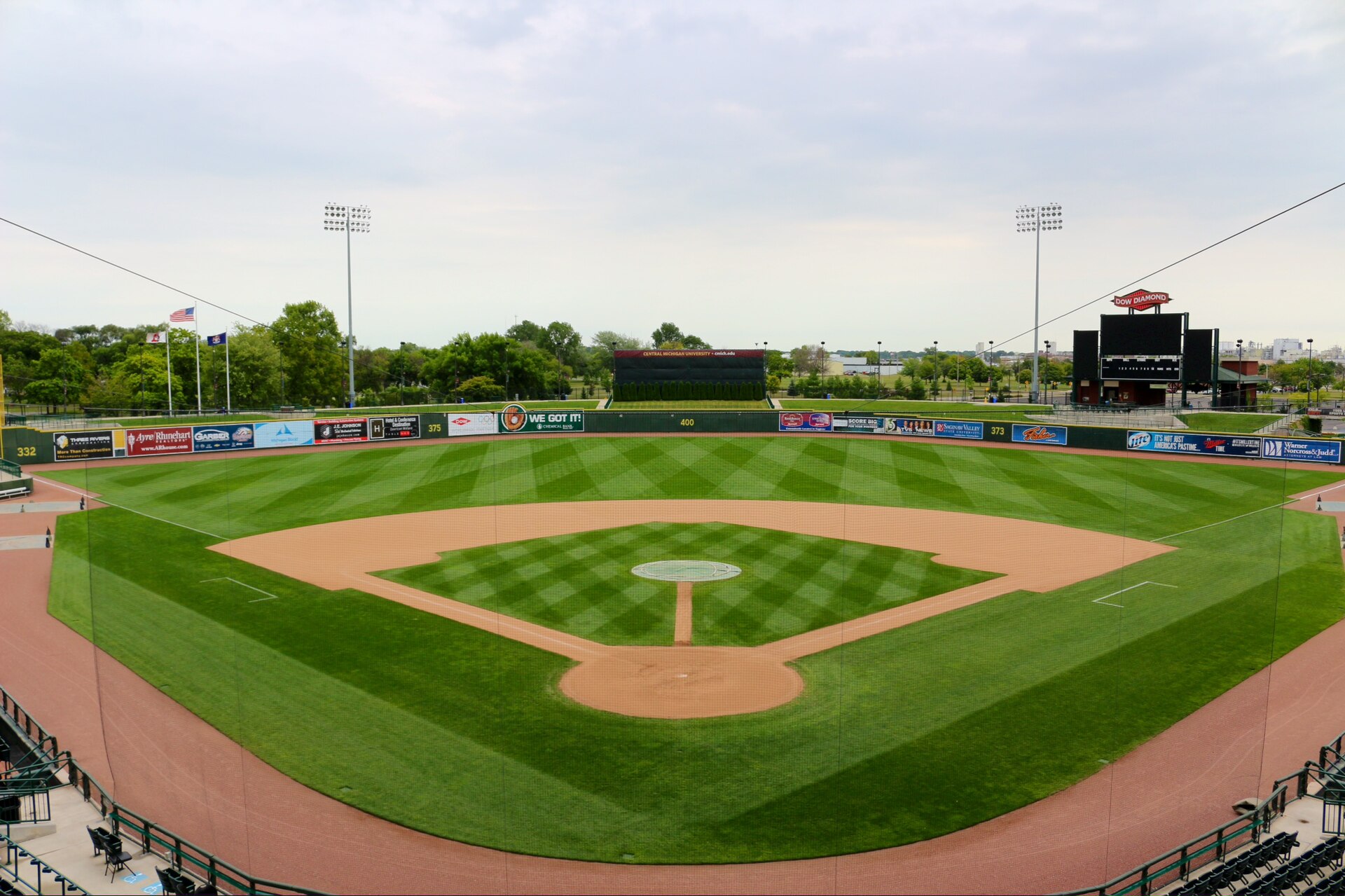 Home of the Great Lakes Loons, Dow Diamond in Midland, Michigan, on an August afternoon in 2014.