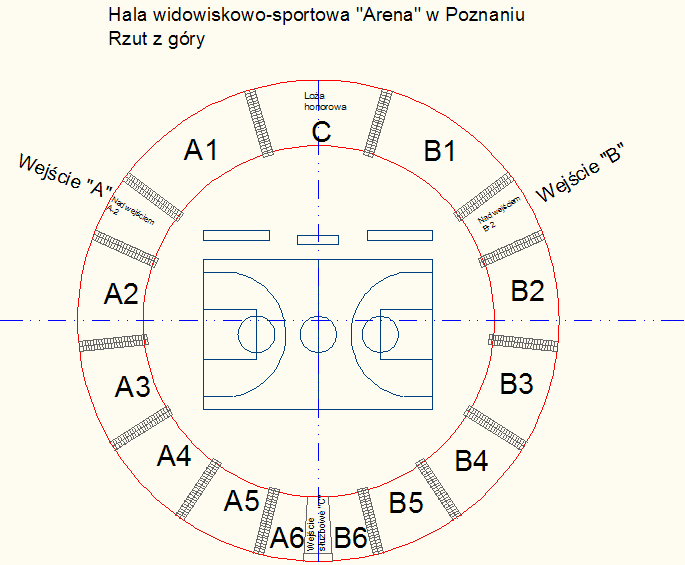 Hala widowiskowo-sportowa "Arena" w Poznaniu. Rzut z góry
